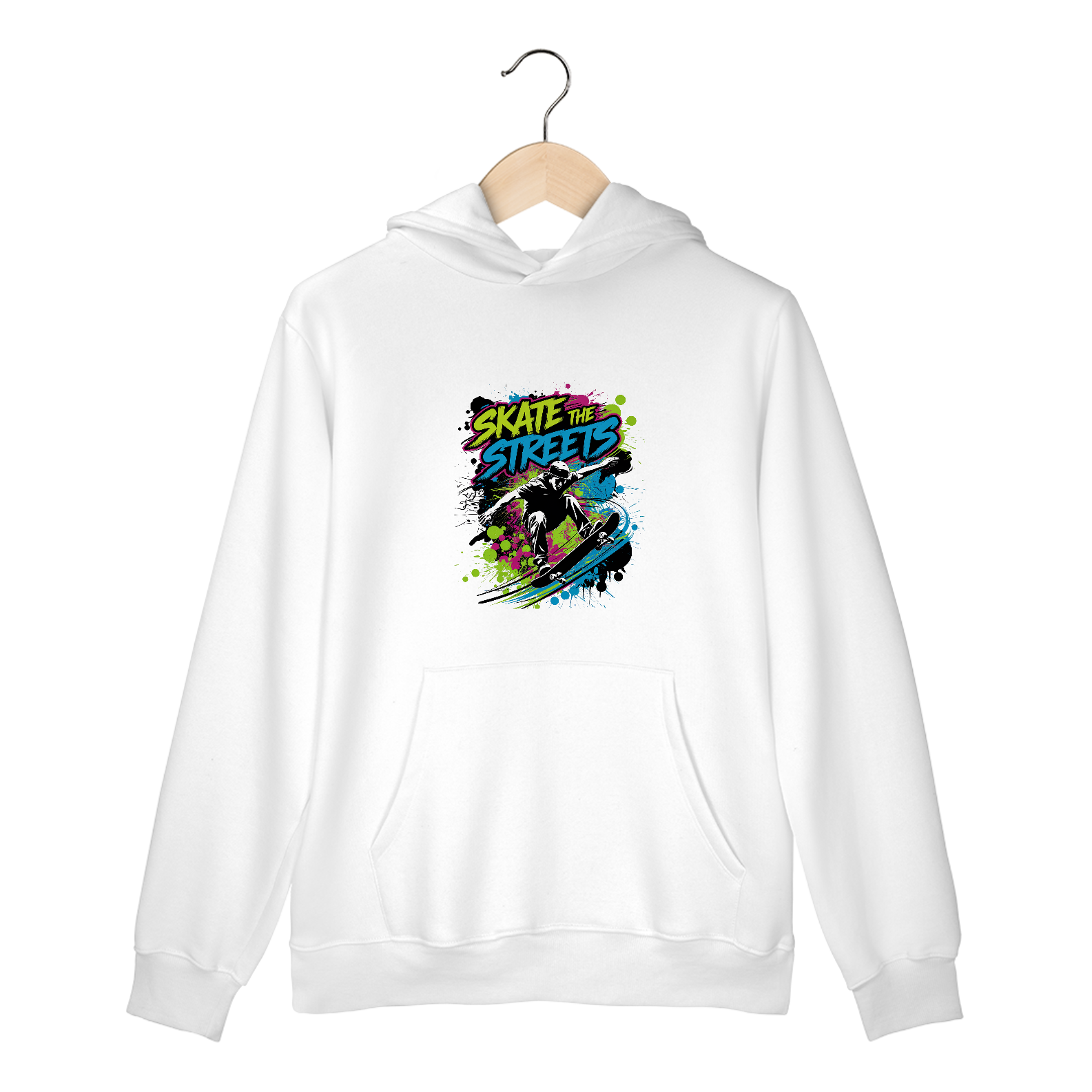 Nome do produto: Moleton Canguru com Bolso e Capuz Skate no Ar