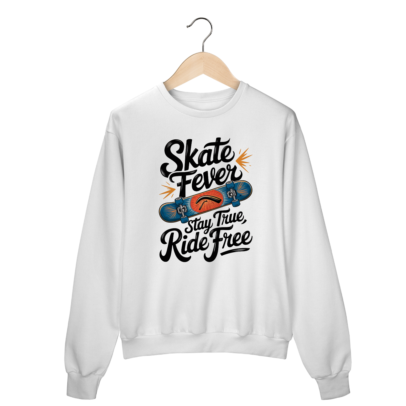 Nome do produto: Moletom Fechado com Estampa Skate Texto Fever