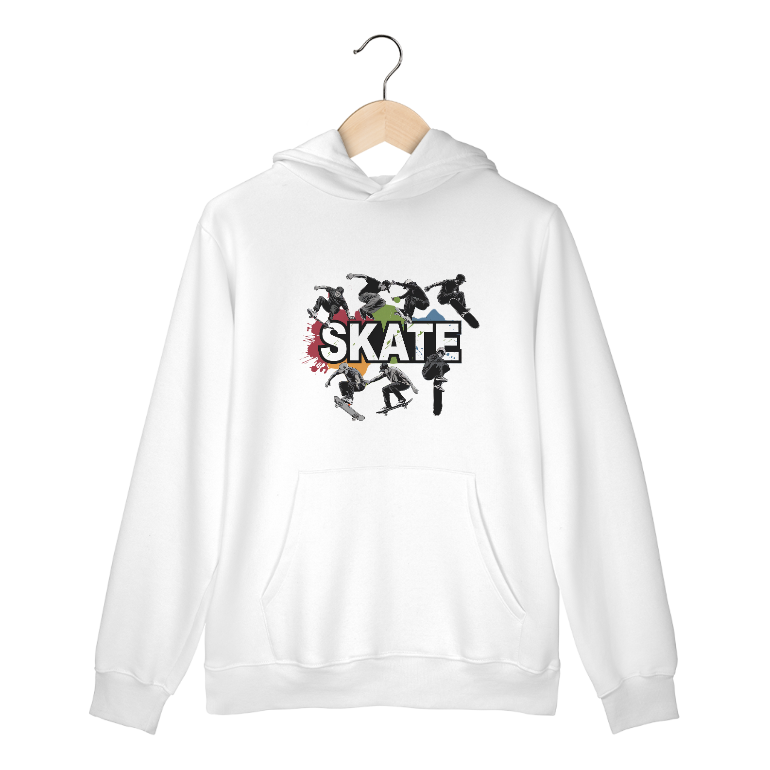 Nome do produto: Moletom Canguru com Bolso e Capuz Estampa Skate Manpbras