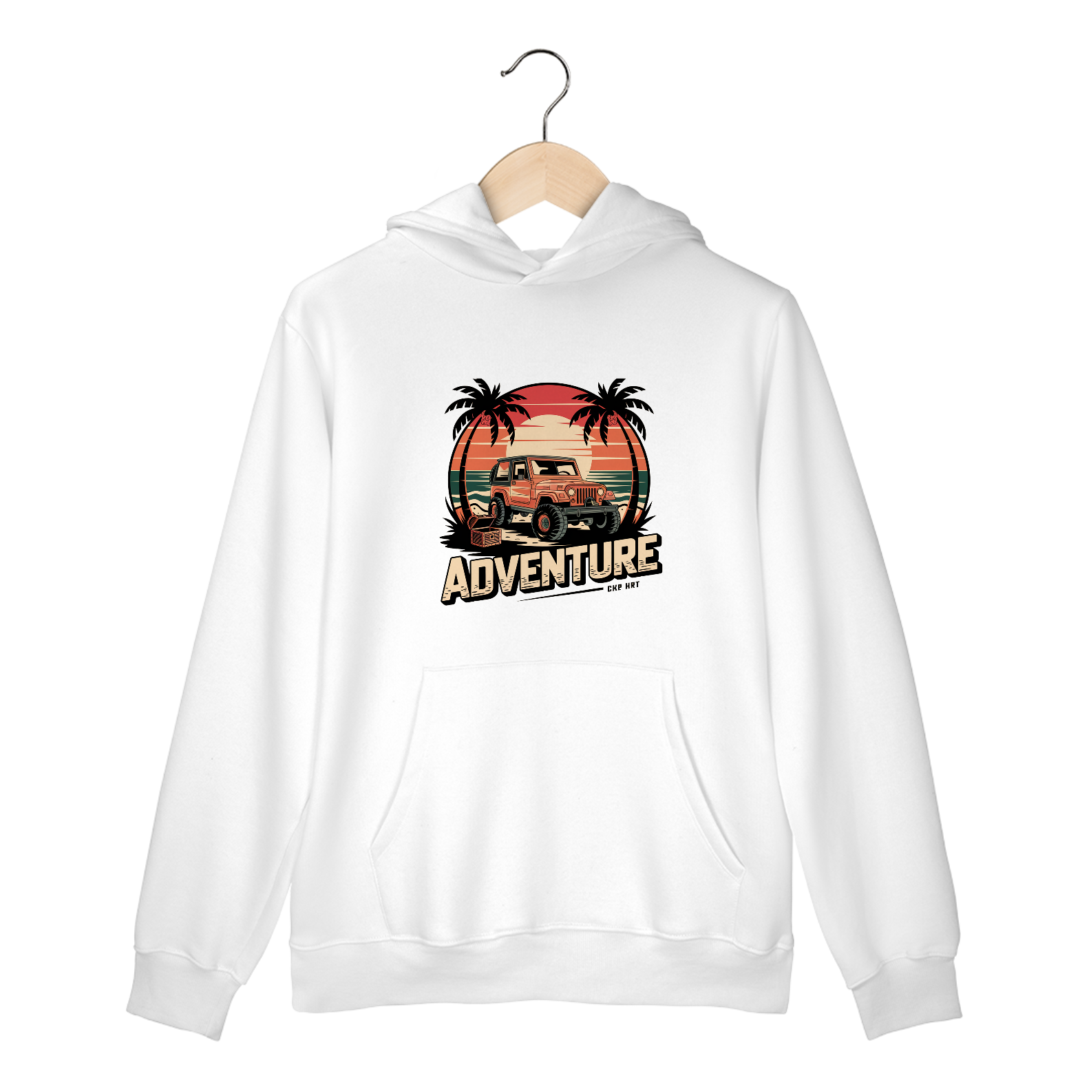 Nome do produto: Moletom Canguru com Bolso e Capuz Aventura Off-Road Jipe Praia