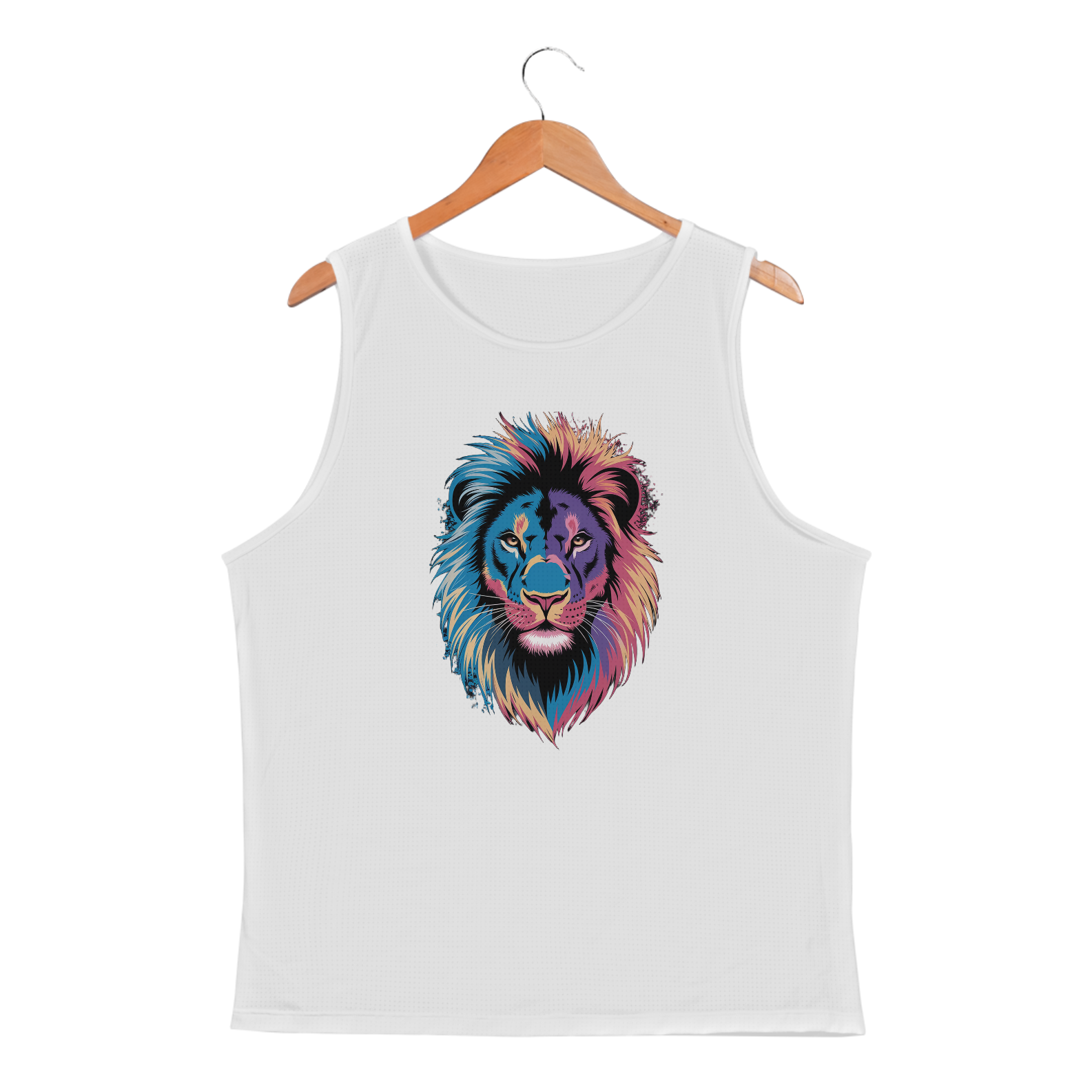 Nome do produto: Regata Masculina Sport Dry UV Estampa Leão Colorido