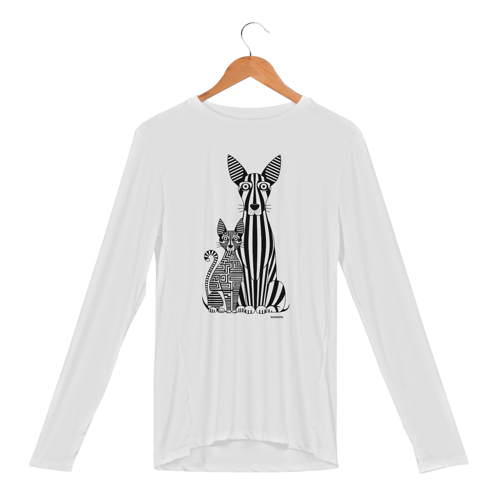 Nome do produto: Camisa Manga Longa Sport Dry UV Estampa Gato Cão Linhas