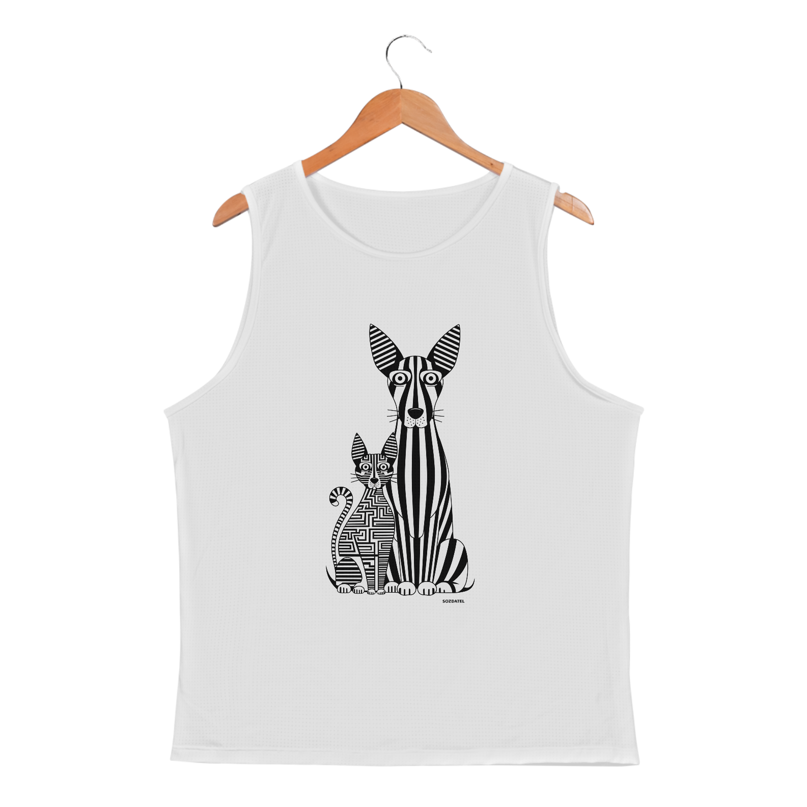 Nome do produto: Regata Masculina Sport Dry UV Estampa Gato Cão Linhas