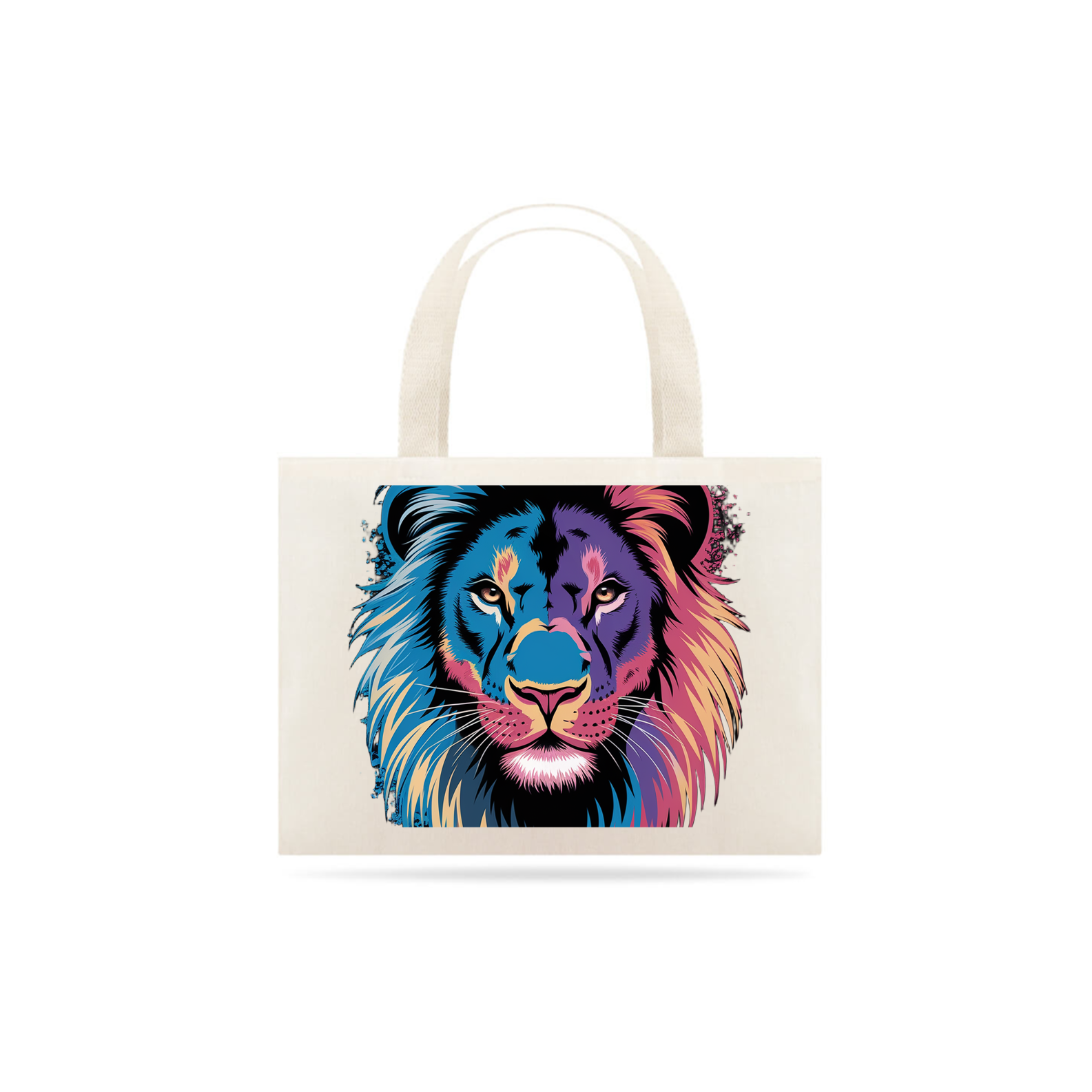 Nome do produto: Eco Bag Grande Estampa Leão Colorido