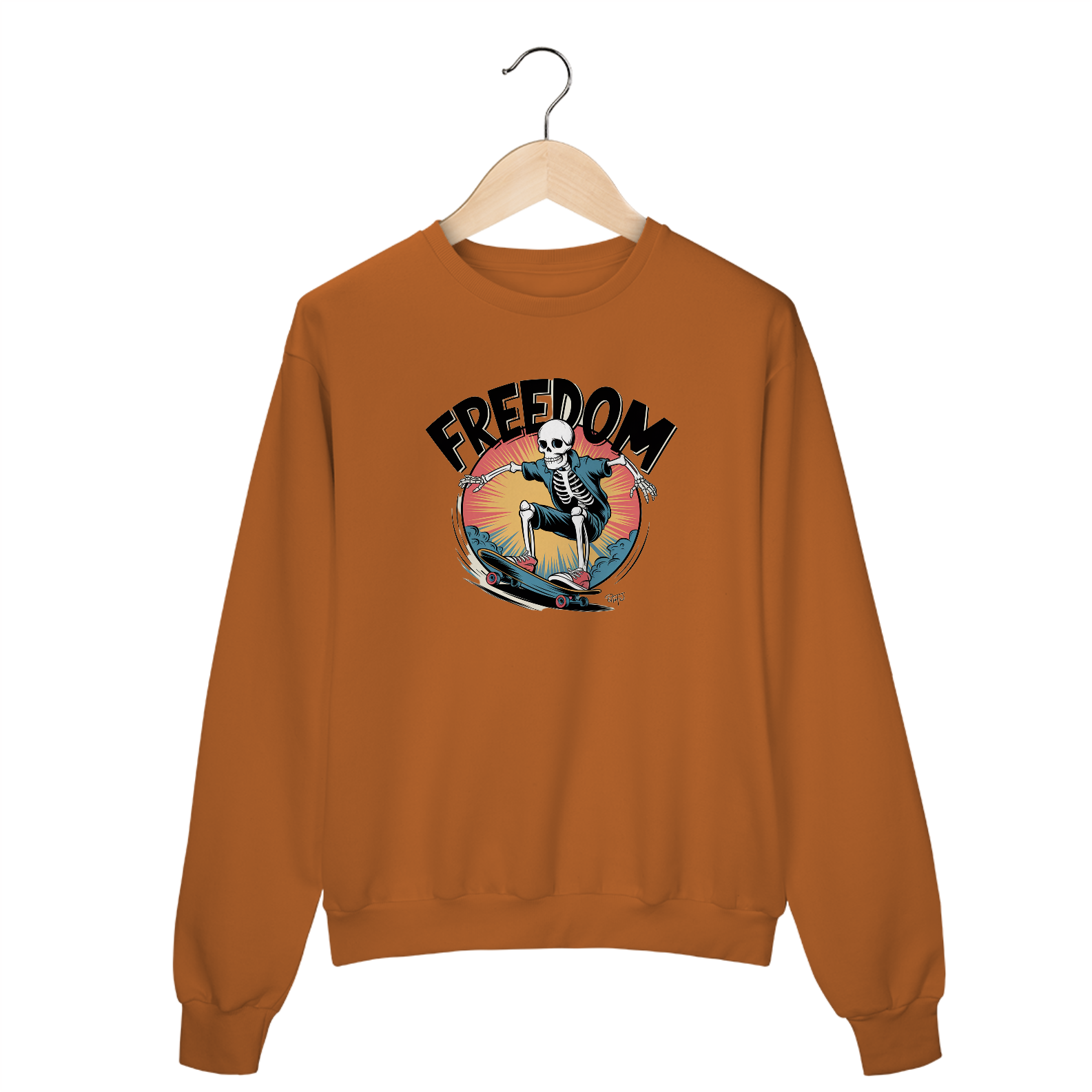 Nome do produto: Moletom Fechado Estampa Skate Esqueleto