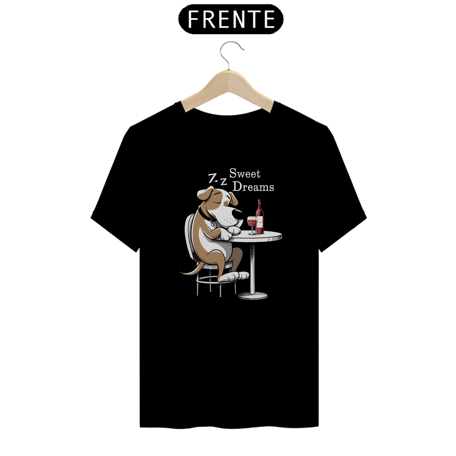 Nome do produto: T-shirt Classic com Estampa de Cão no Bar