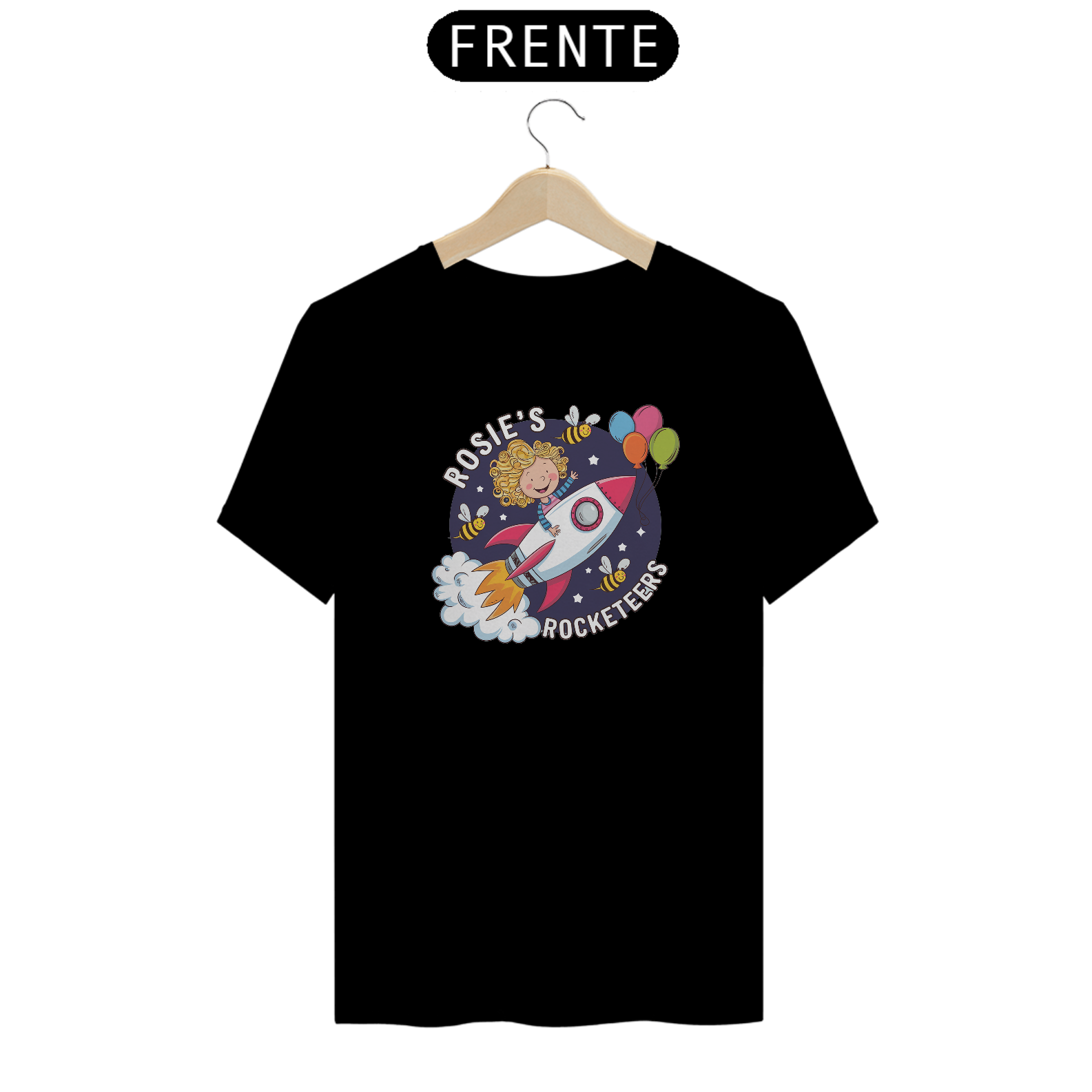 Nome do produto: T-Shirt Quality Estampa de menina e Foguete Space