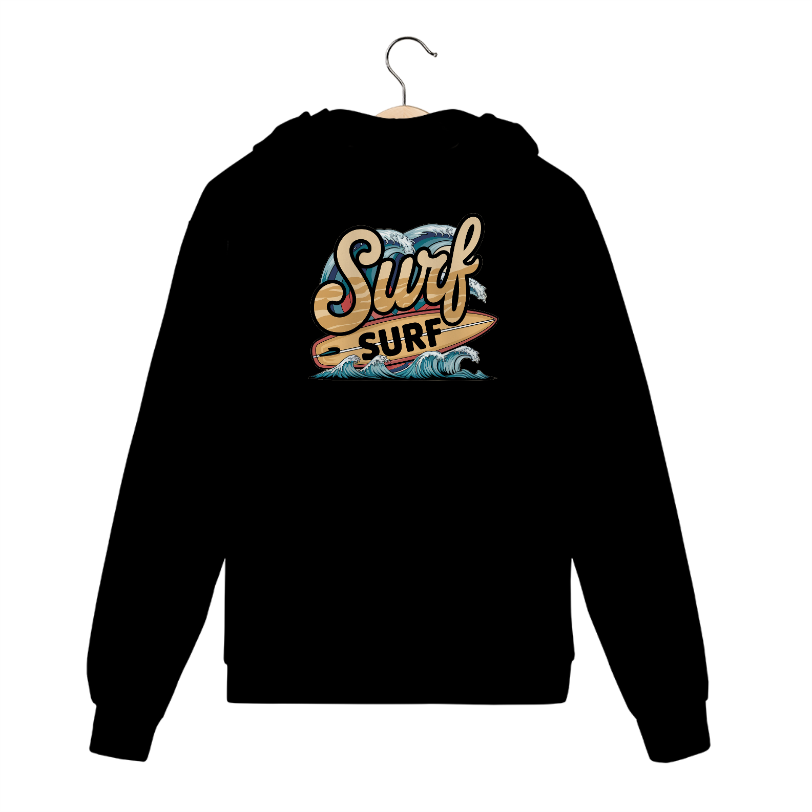 Nome do produto: Moletom com Ziper, Bolso e Capuz Estampa Surf