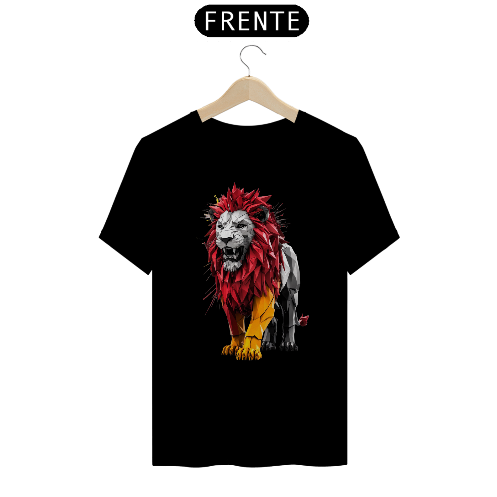 Nome do produto: T-Shirt Quality Estampa Leão Colorido Corpo