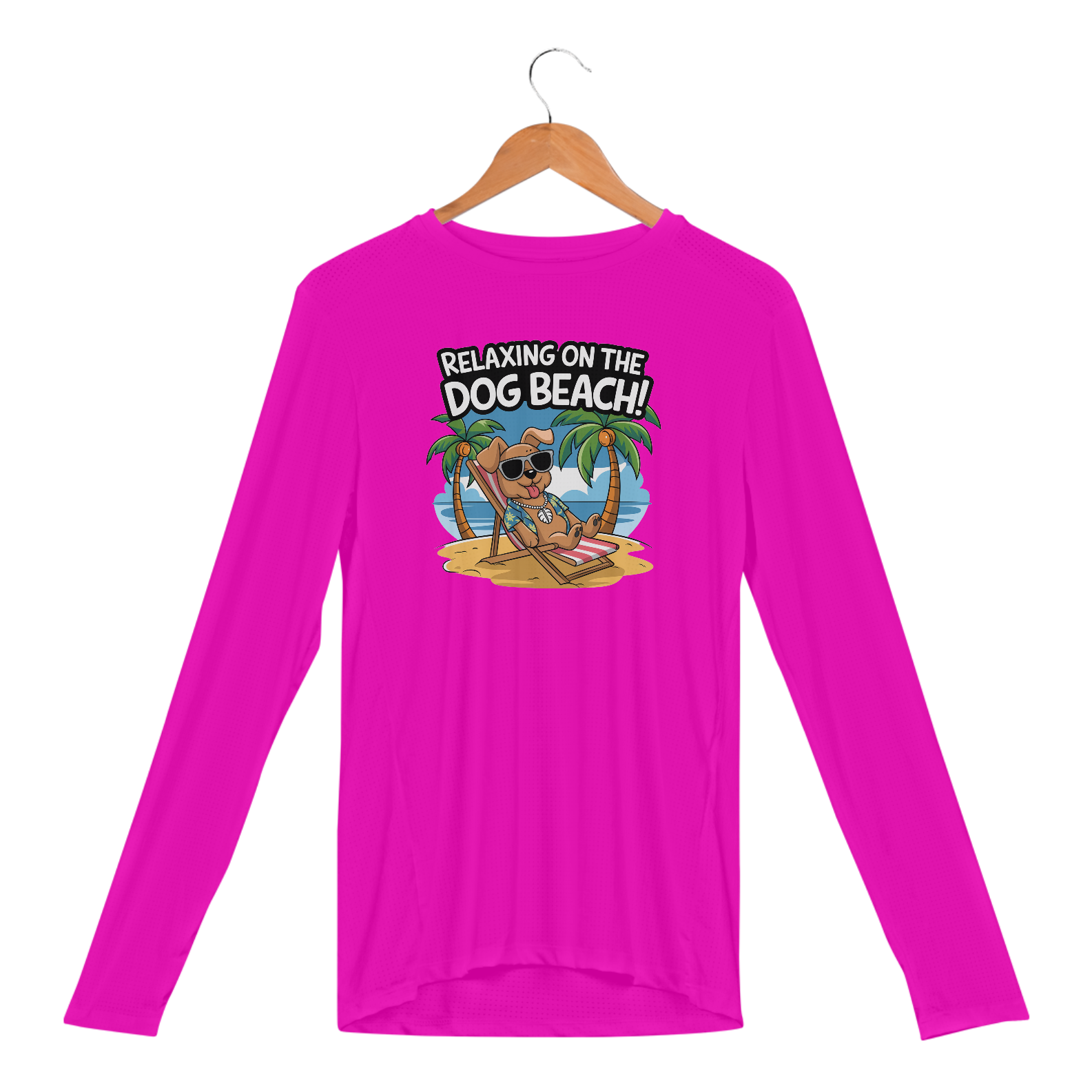 Nome do produto: Camiseta Manga Longa Sport Dry UV Estampa Cao na Praia Relax
