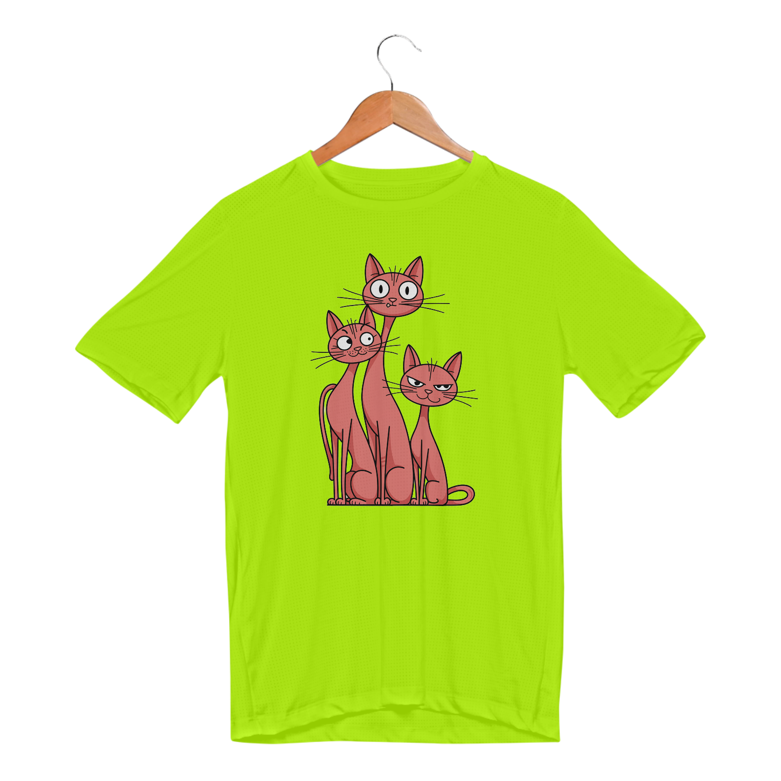 Nome do produto: Camiseta Sport Dry UV Estampa 3 gatos esbeltos laranja