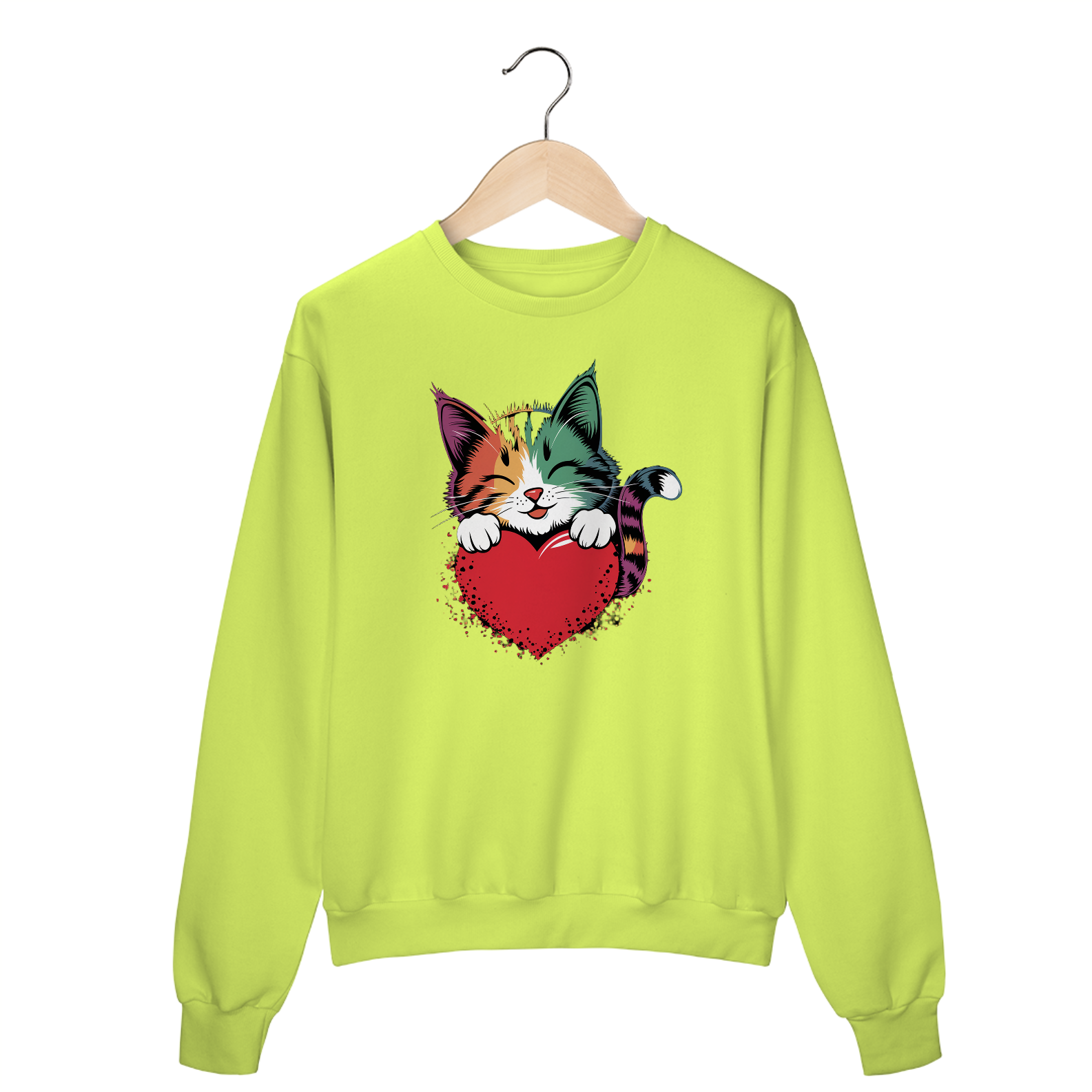 Nome do produto: Moletom Fechado Estampa Gato Namorados