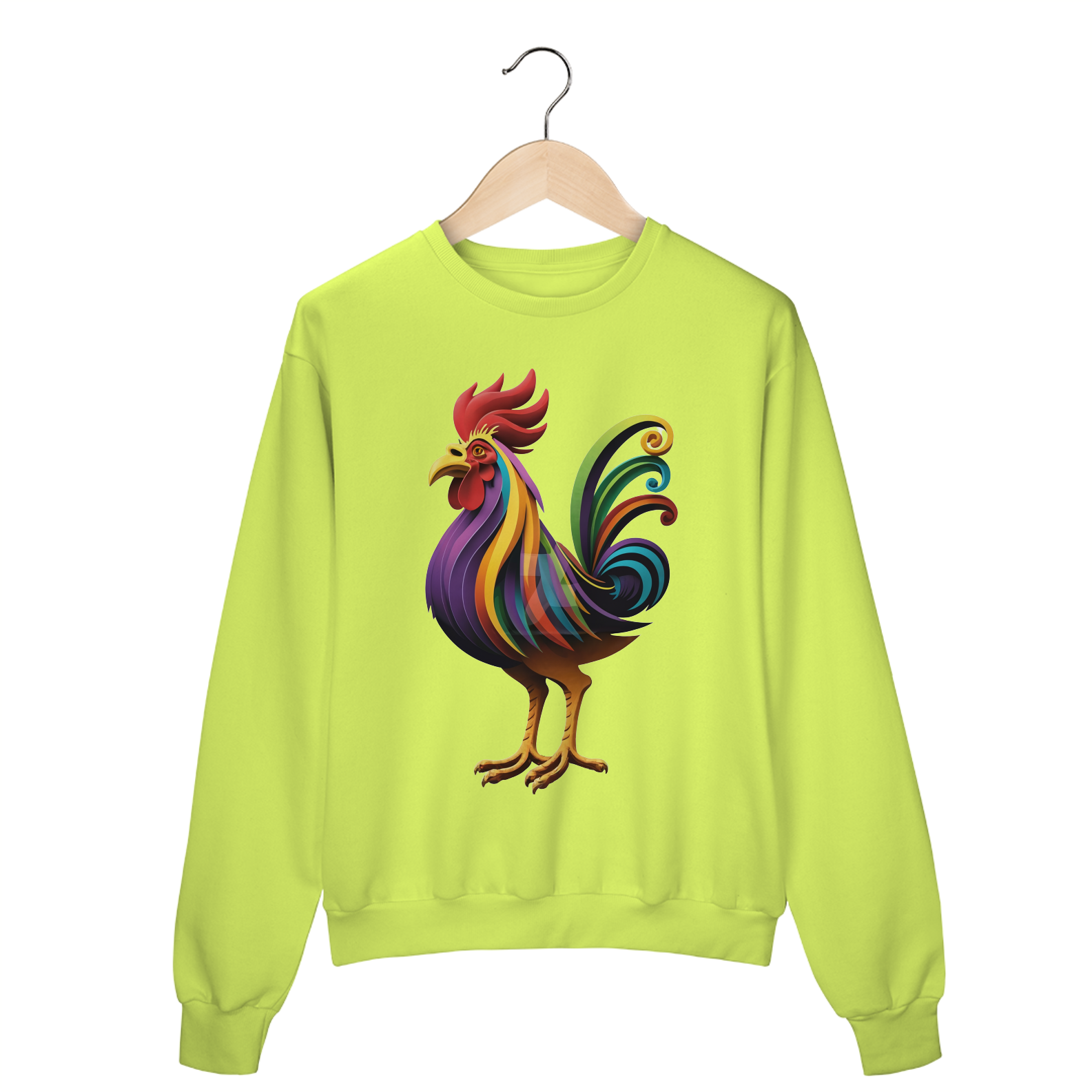 Nome do produto: Moletom Fechado Estampa Galo Colorido