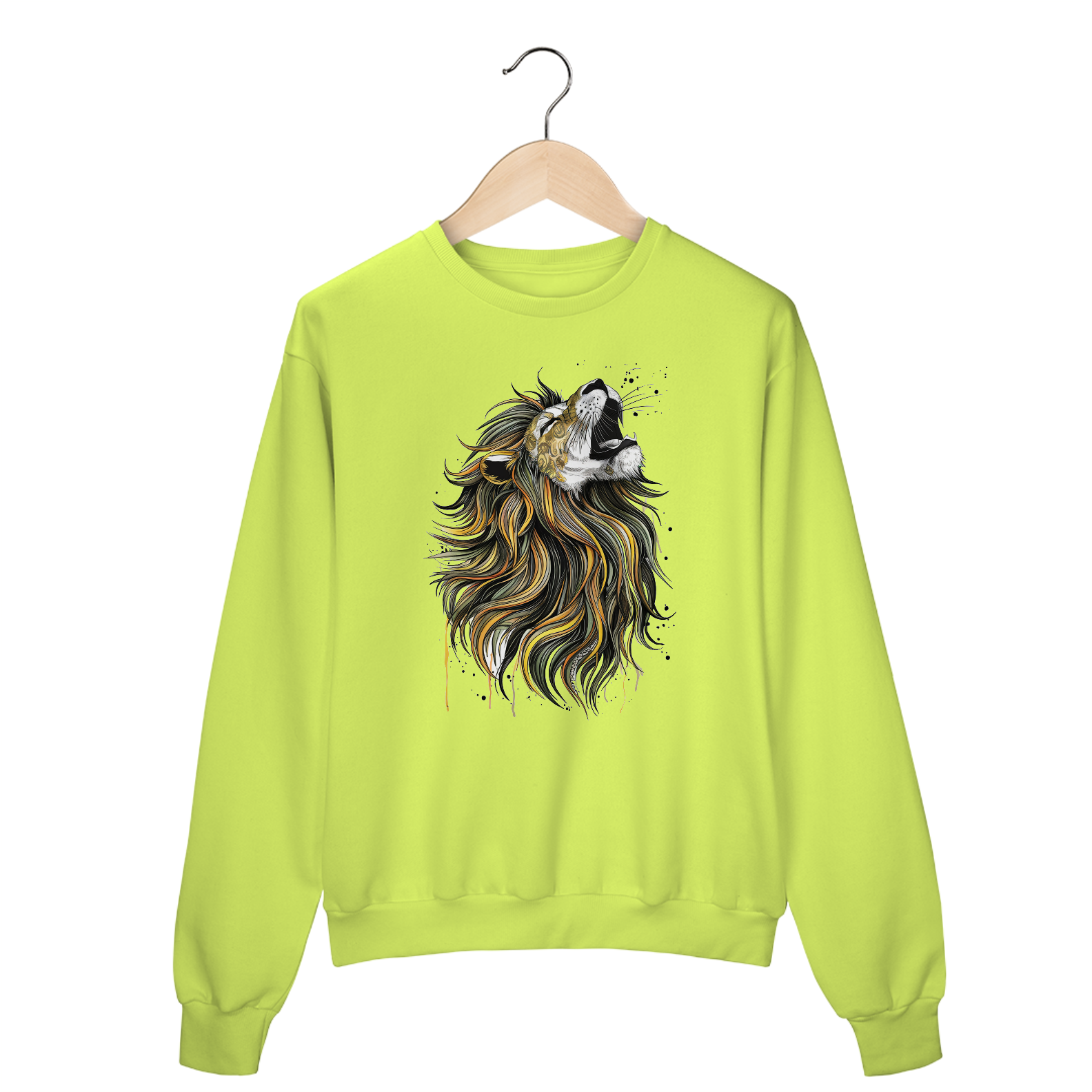 Nome do produto: Moletom Fechado Estampa Leão Juba