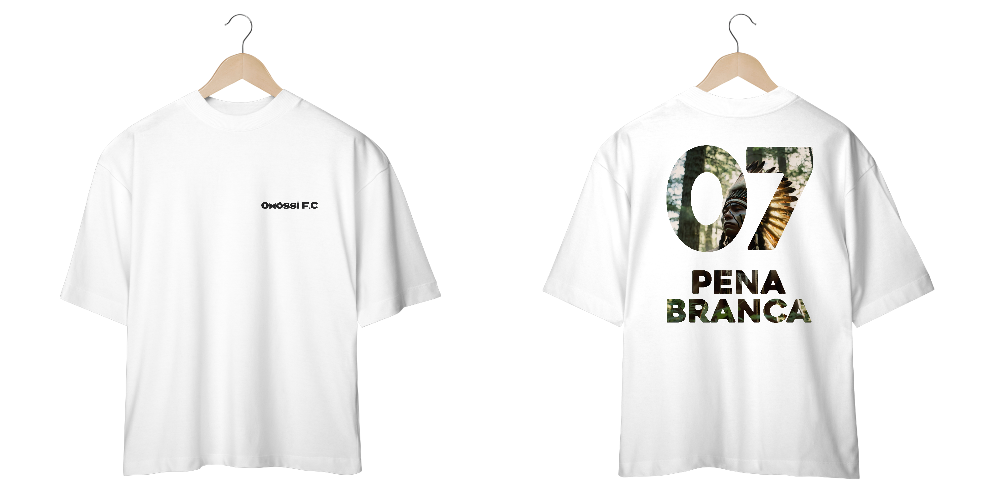 Nome do produto: Camiseta Oversized - Caboclo Pena Branca