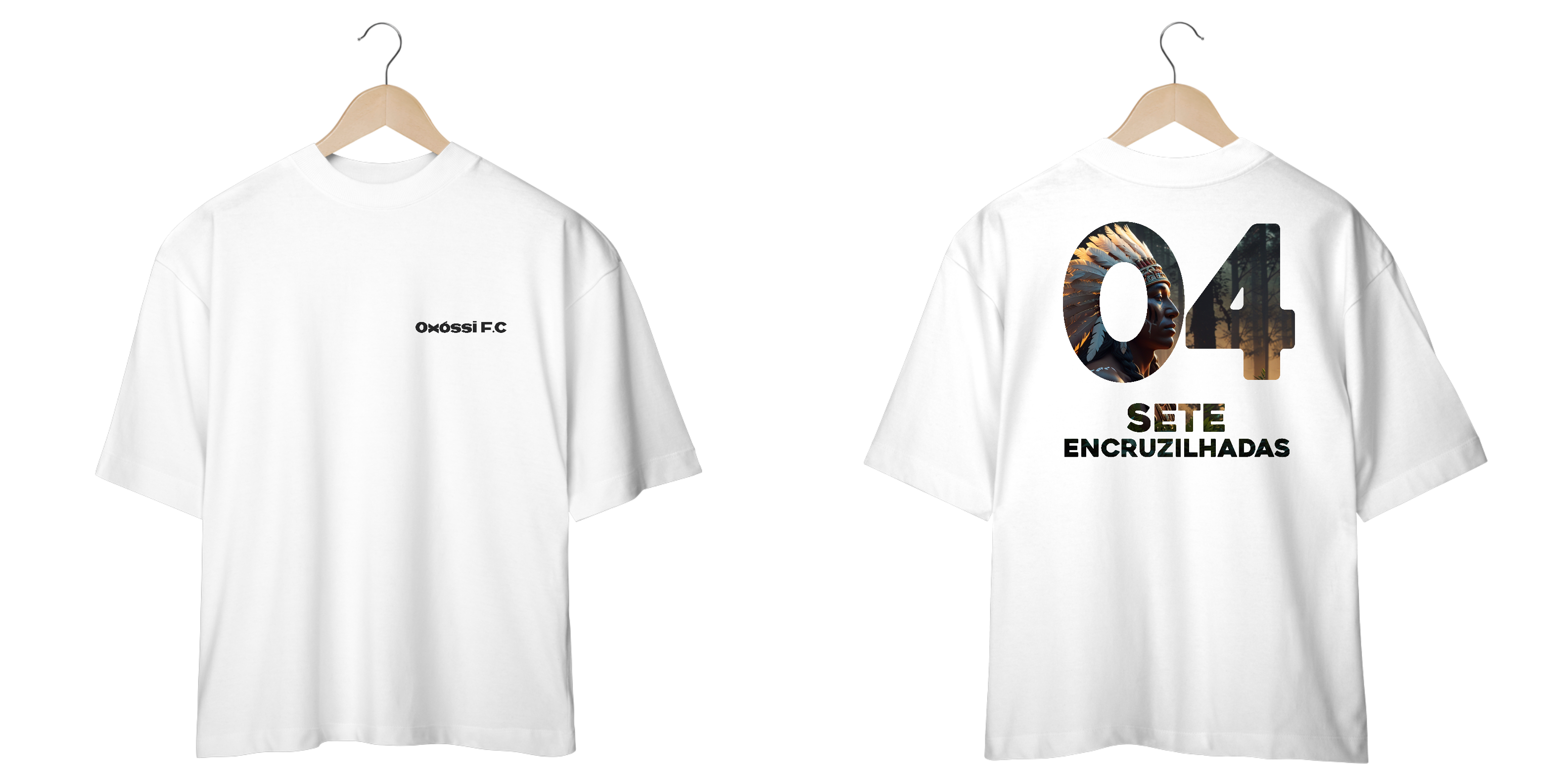 Nome do produto: Camiseta Oversized - Caboclo Sete Encruzilhadas