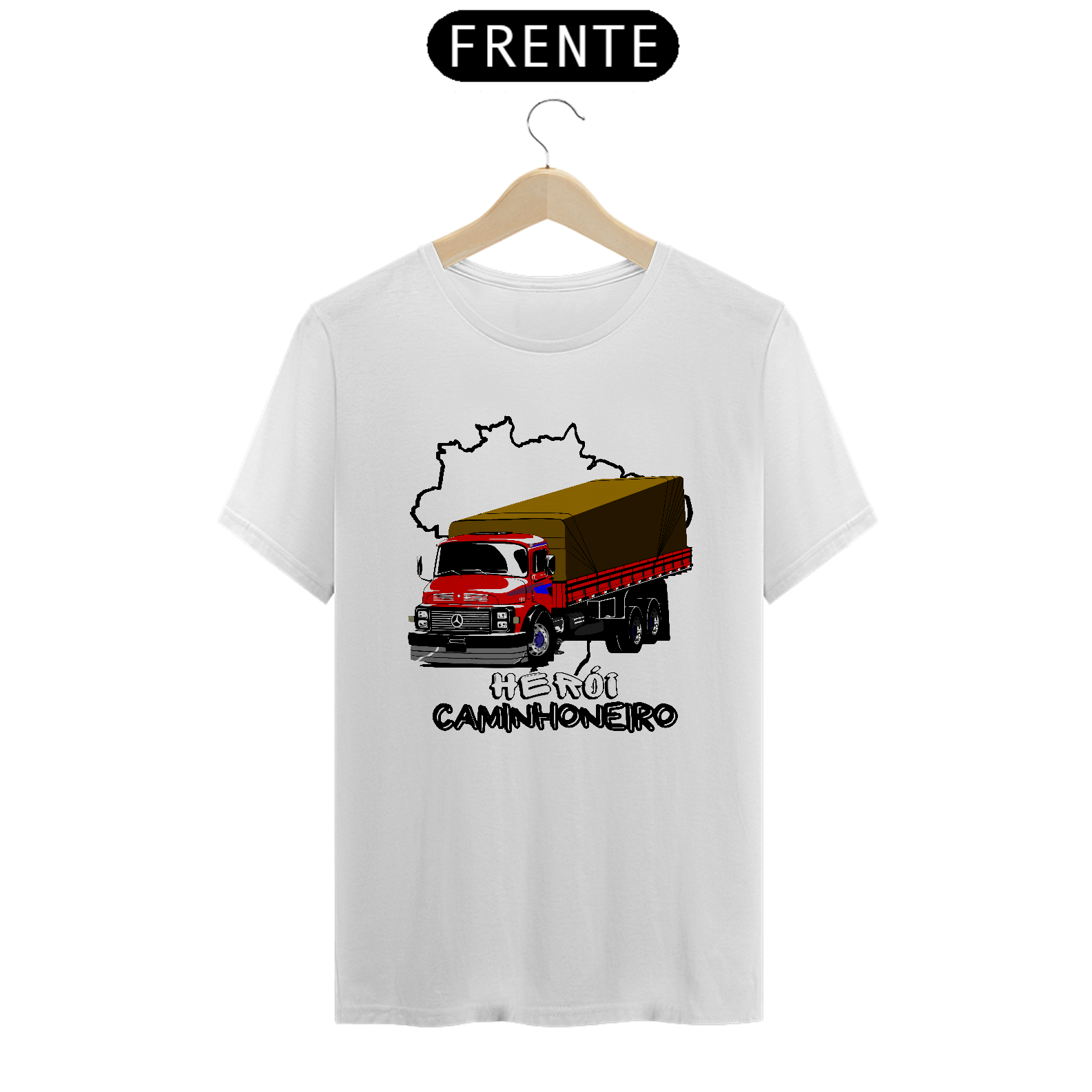 Nome do produto: Camiseta Herói Caminhoneiro MB 1518