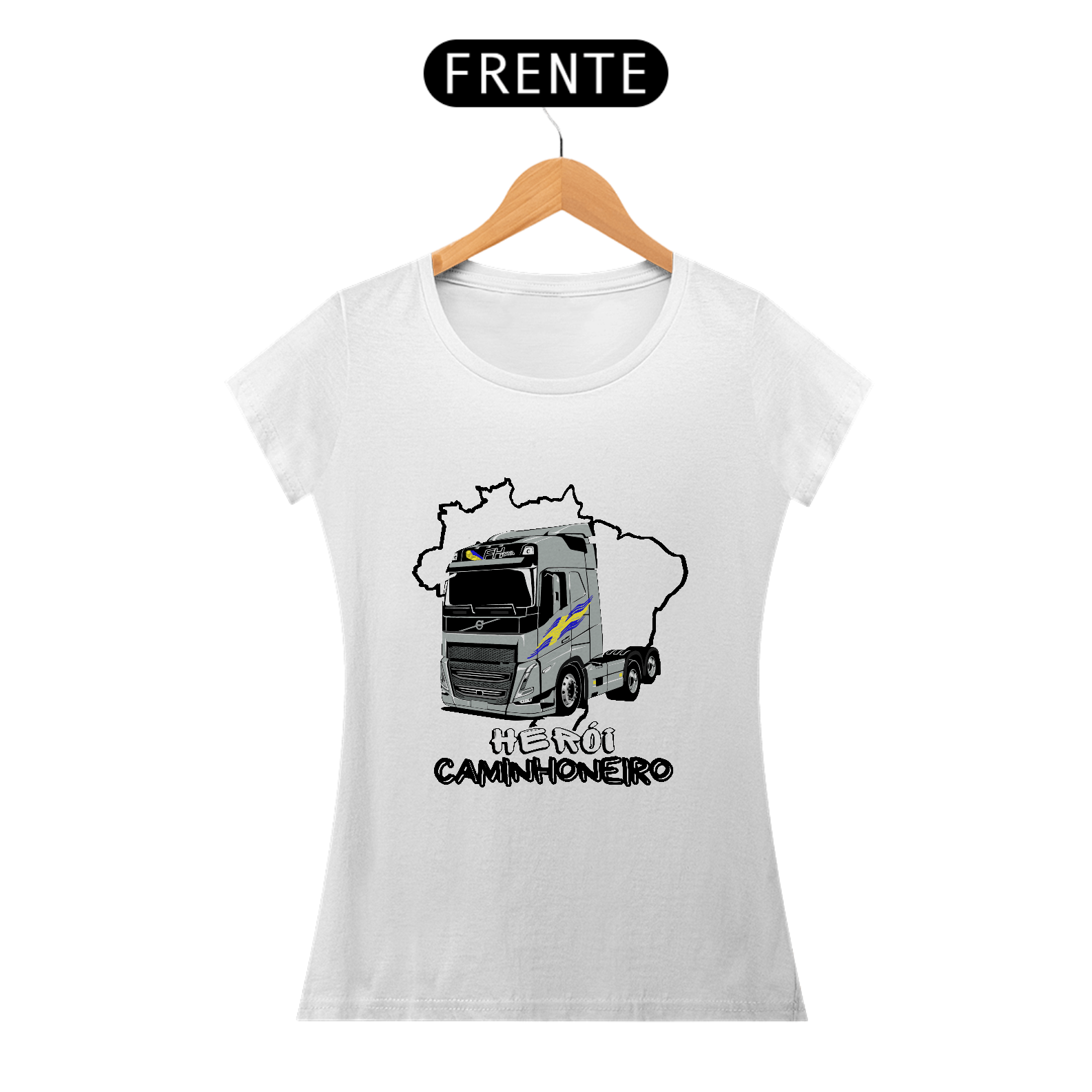Camiseta feminina Herói Caminhoneiro Volvo FH