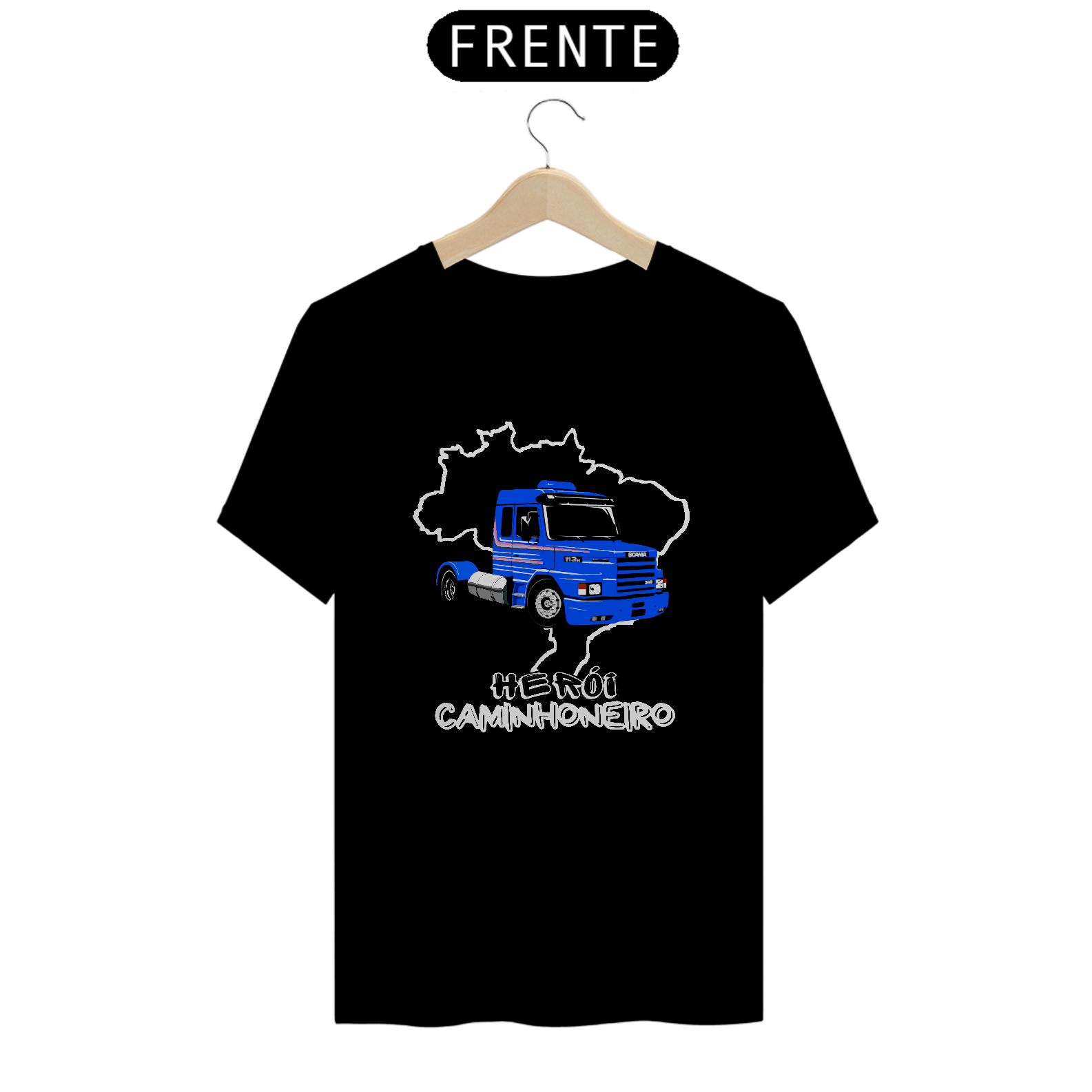 Nome do produto: Camiseta Herói Caminhoneiro Scania 113
