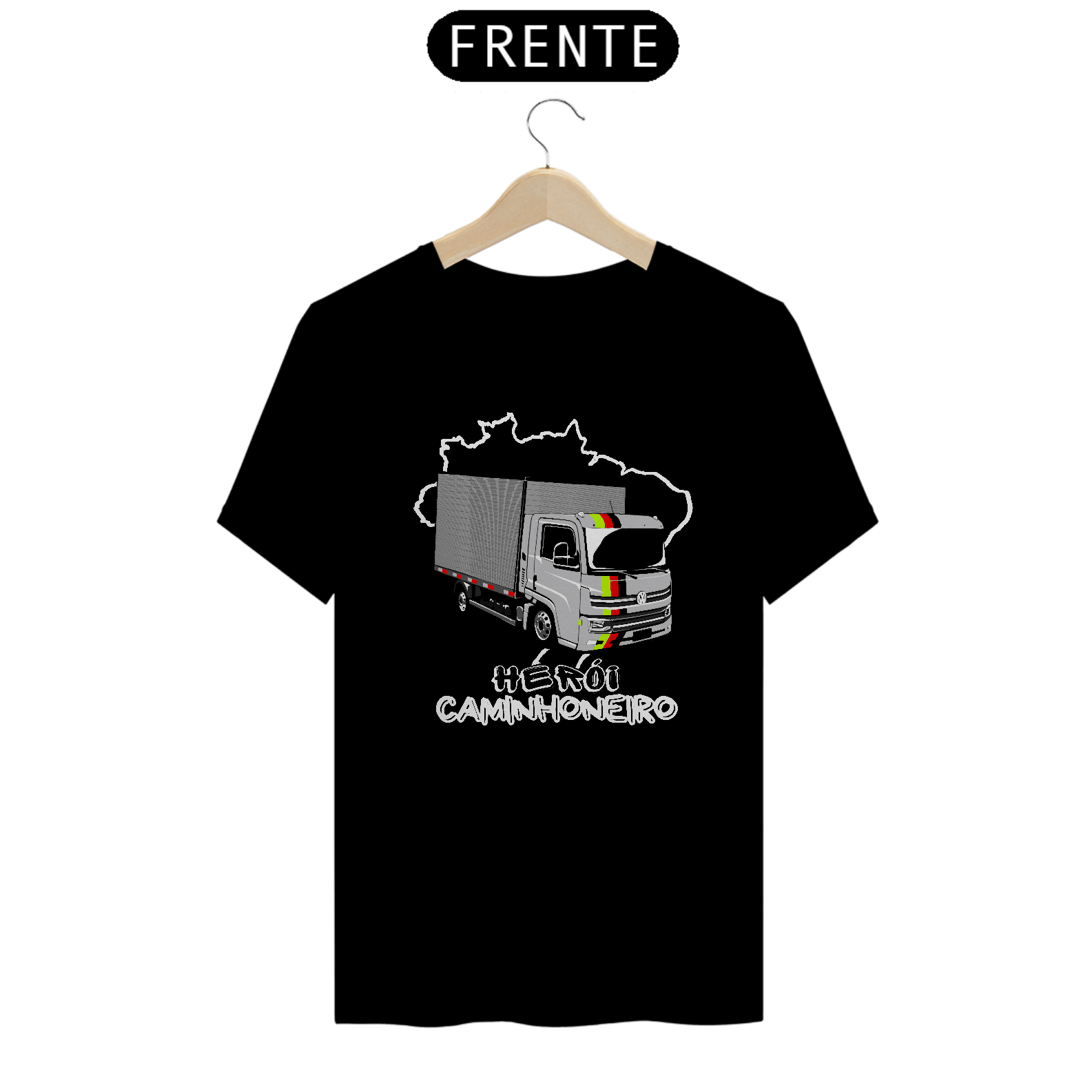 Camiseta Herói Caminhoneiro Baú 3/4