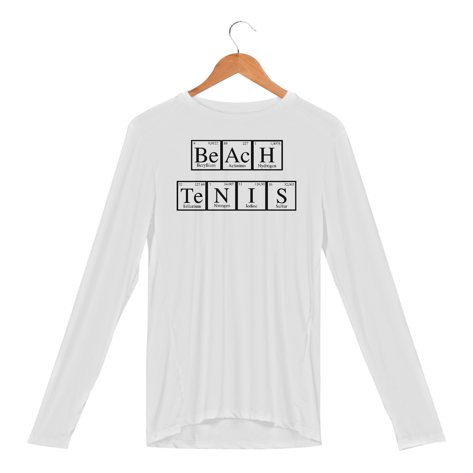 Nome do produto: Manca Longa Dry UV - Tabela Periódica (Preto)