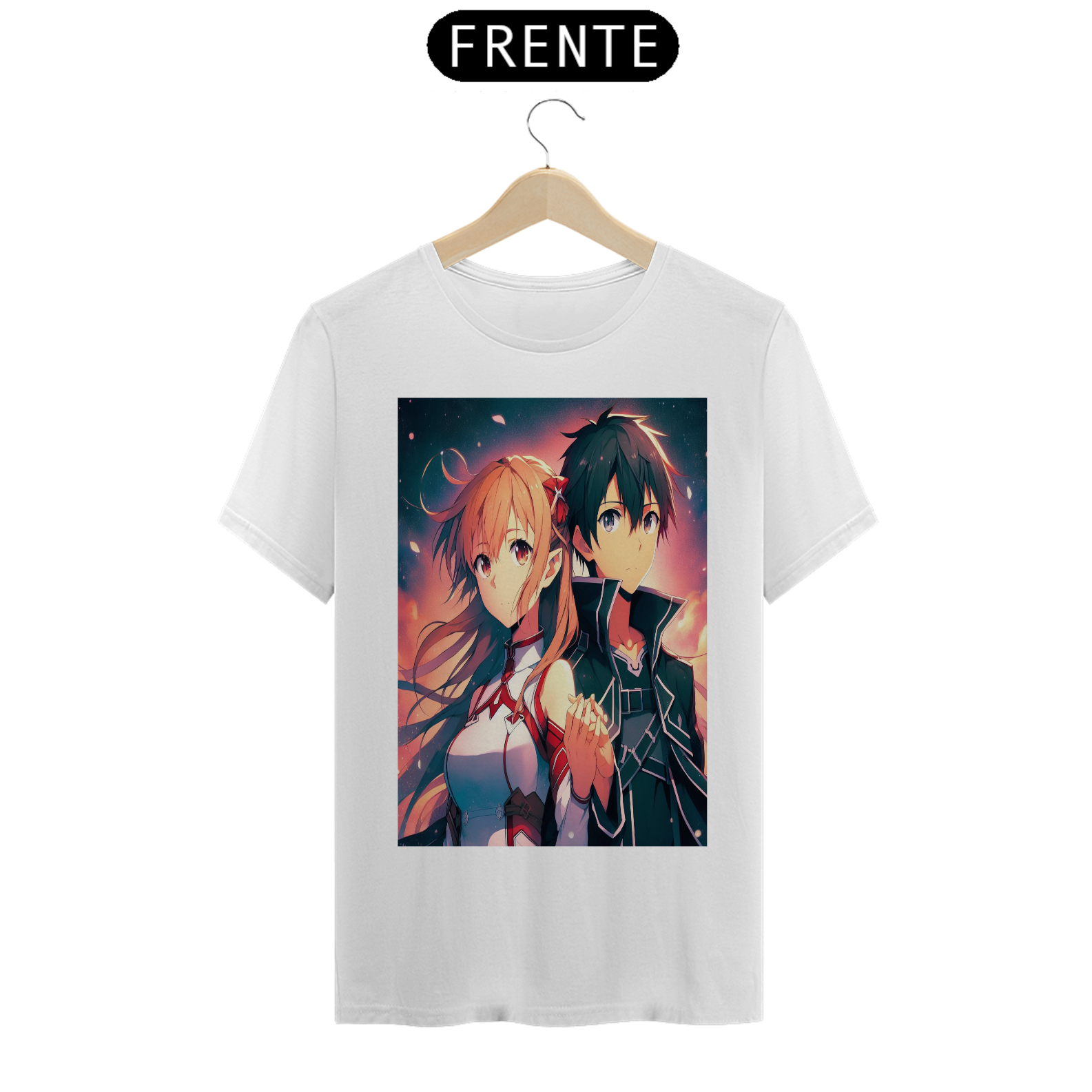 Nome do produto: Coleção de Camisetas Sword Art Online - Casal Kirito e Asuna