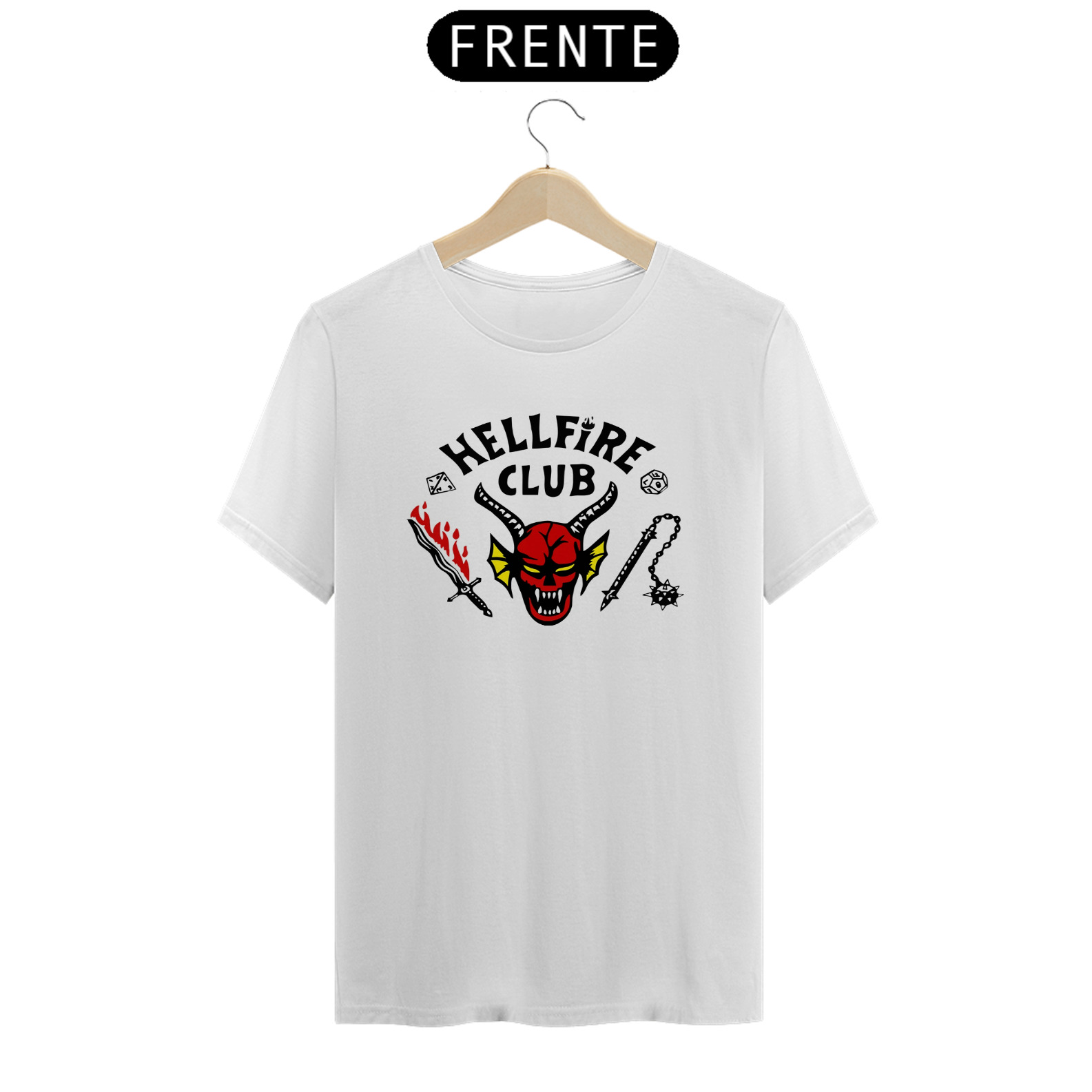 Nome do produto: Coleção de Camisetas Filmes e Séries - Stranger Things: Hellfire Club