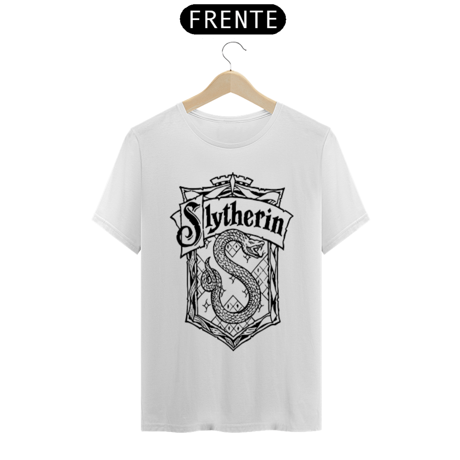 Nome do produto: Coleção de Camisetas Filmes e Séries - Harry Potter - Fundadores de Hogwarts: Brasão de Salazar Slytherin