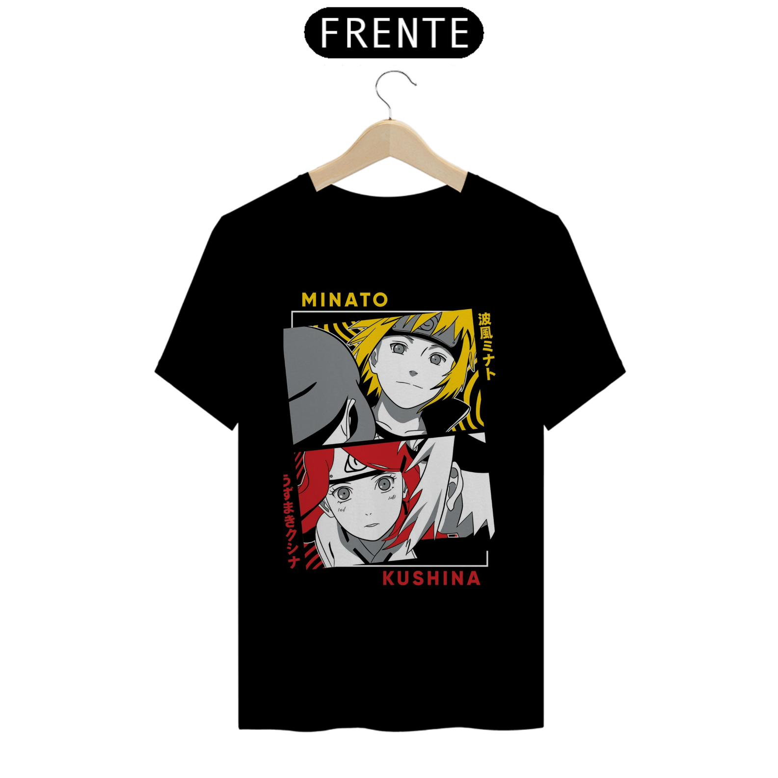 Nome do produto: Coleção de Camisetas Naruto - Personagem Minato Namikaze e Kushina Uzumaki