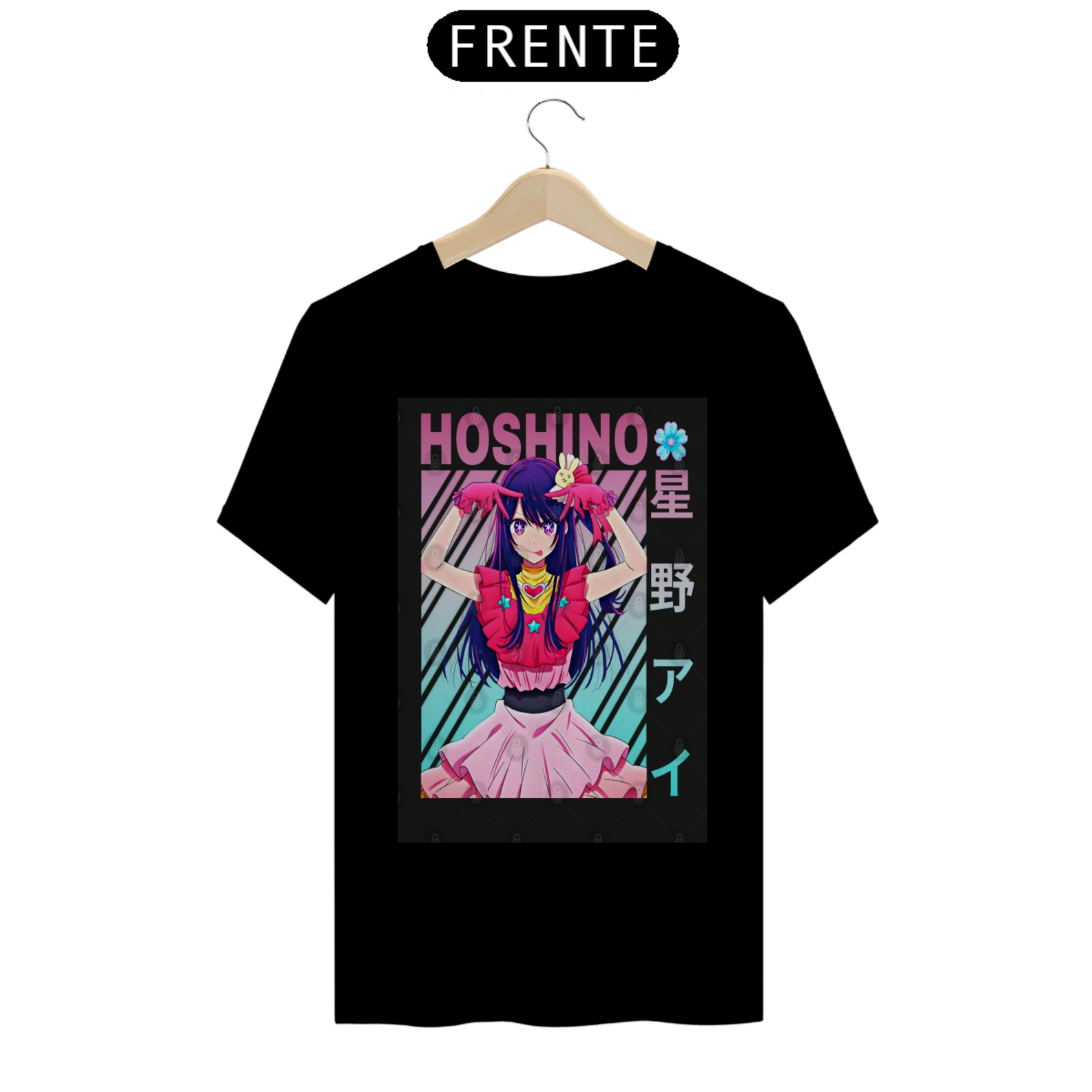 Nome do produto: Coleção de Camisetas Animes Variados - Oshi no Ko - Ai Hoshino (Camisetas Pretas)