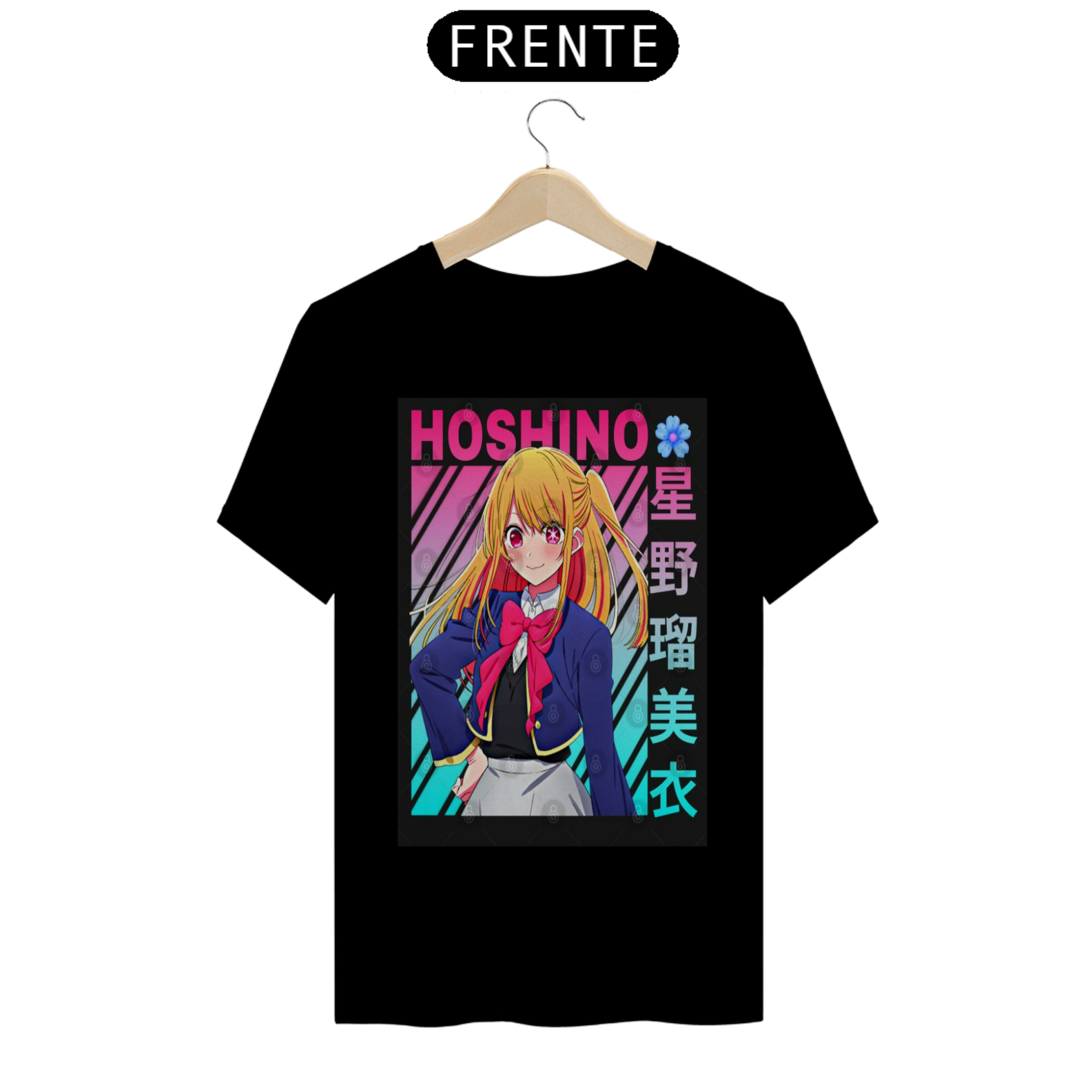Nome do produto: Coleção de Camisetas Animes Variados - Oshi no Ko - Ruby Hoshino (Camisetas Pretas)