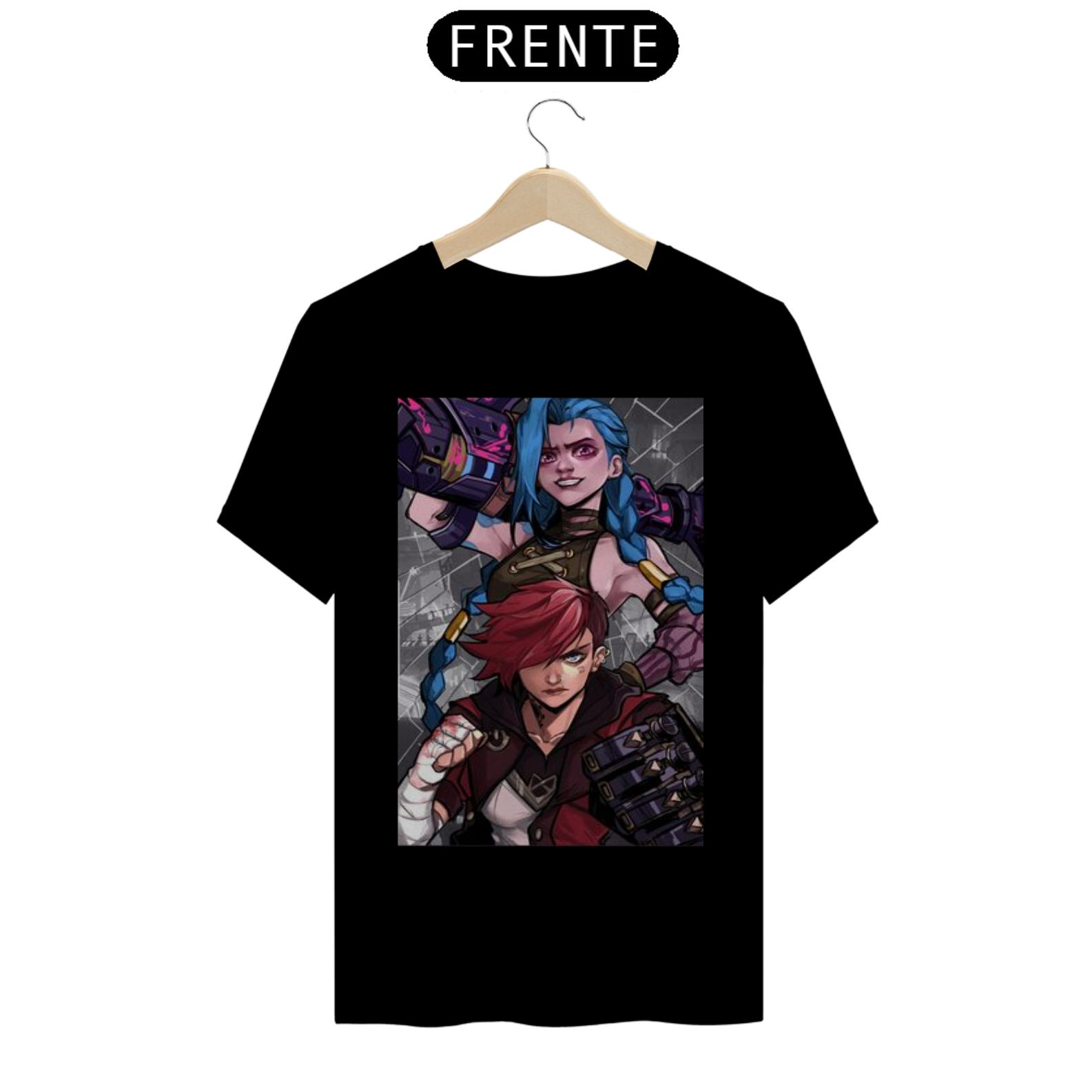 Nome do produto: Coleção de Camisetas League of Legends / Arcane - Jinx e Vi