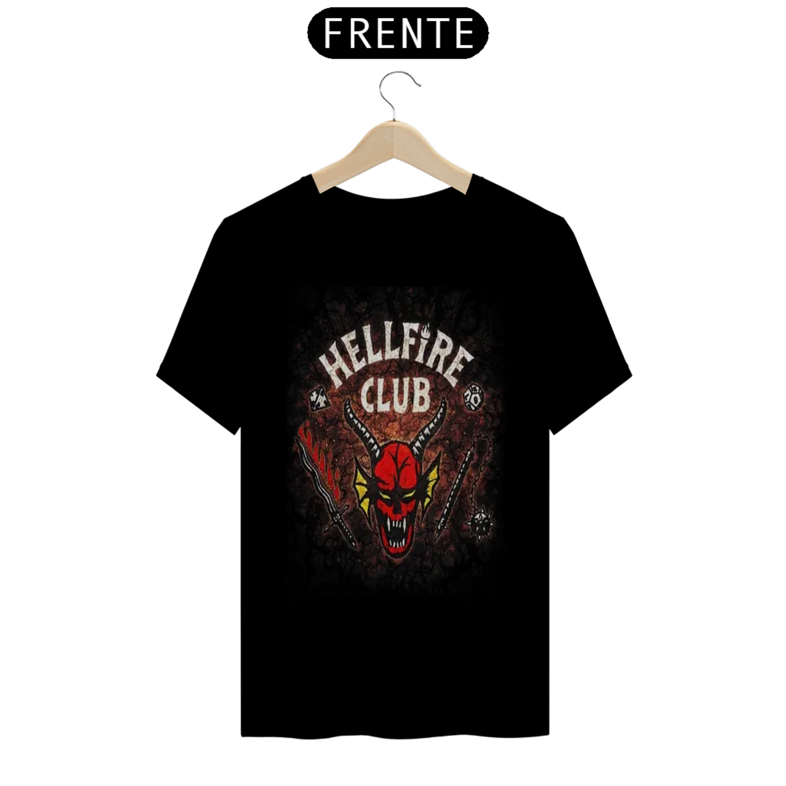Nome do produto: Coleção de Camisetas Filmes e Séries - Stranger Things: Hellfire Club