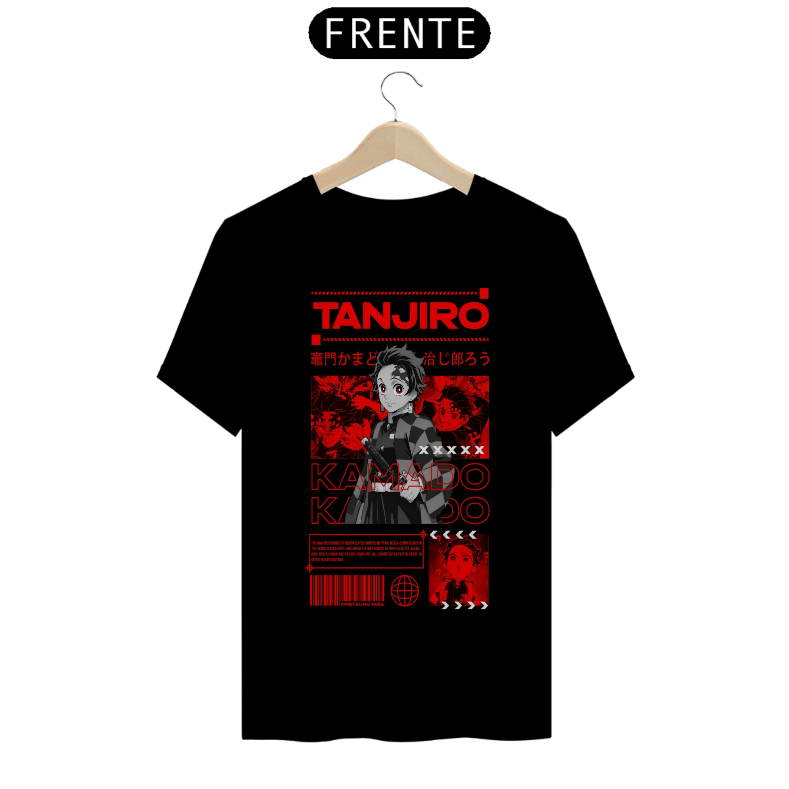 Nome do produto: CAMISETA COLEÇÃO KIMETSU NO YAIBA - TANJIRO  1ª FORMA PRETA