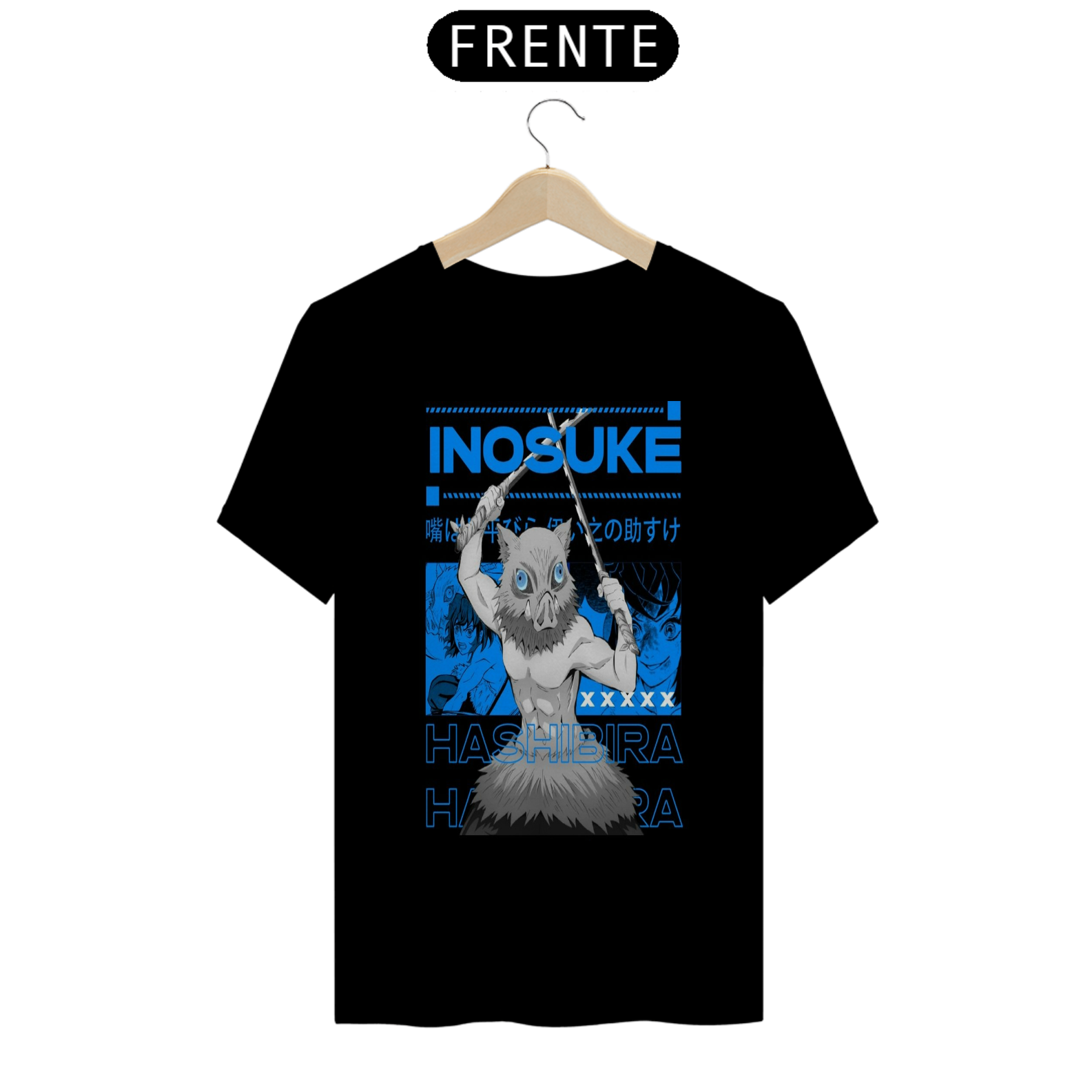 Nome do produto: CAMISETA COLEÇÃO KIMETSU NO YAIBA - INOSUKE 3ª FORMA PRETA