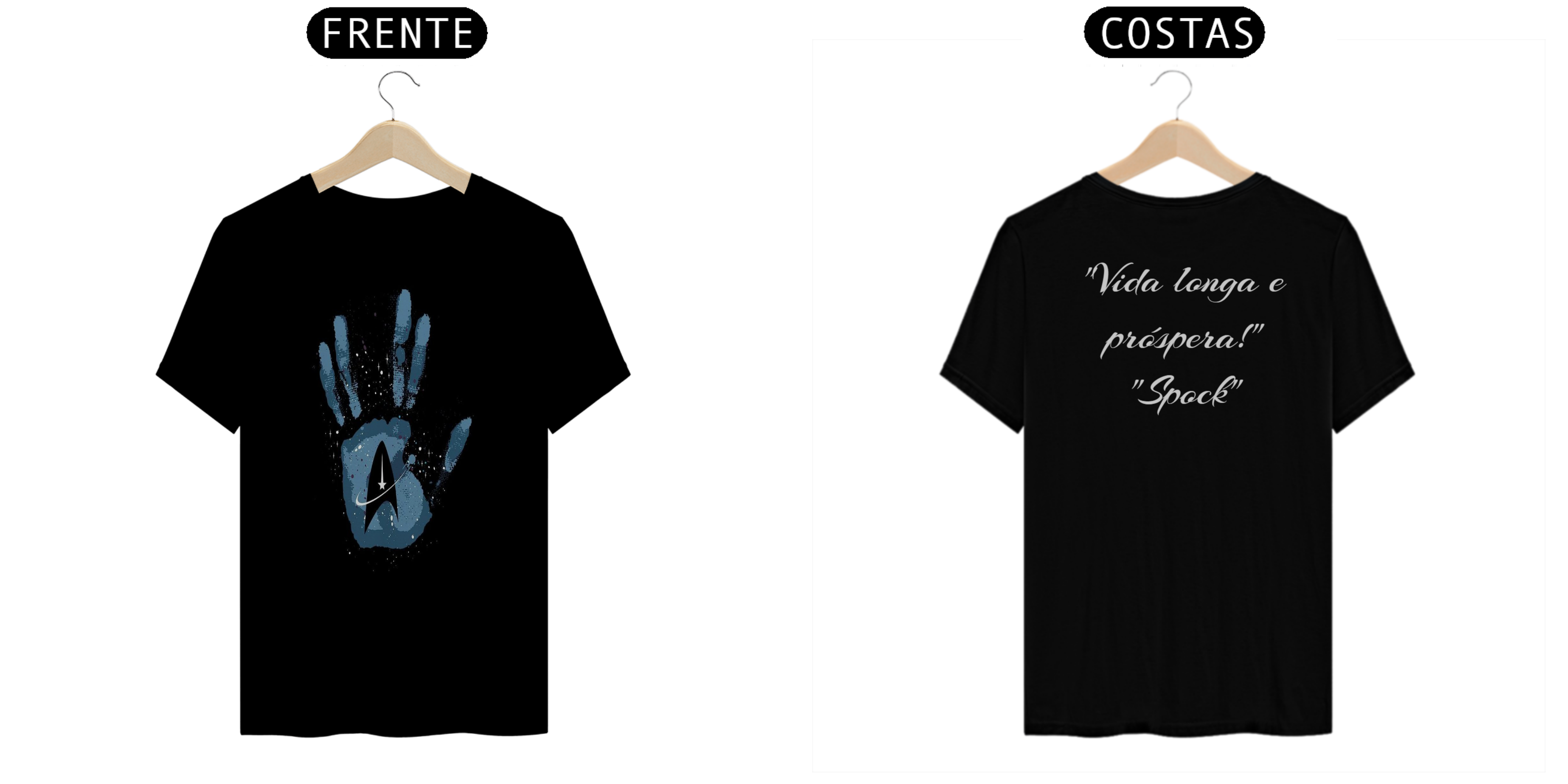 Nome do produto:  Coleção de Camisetas Filmes e Séries - Star Trek - Saudação Vulcana