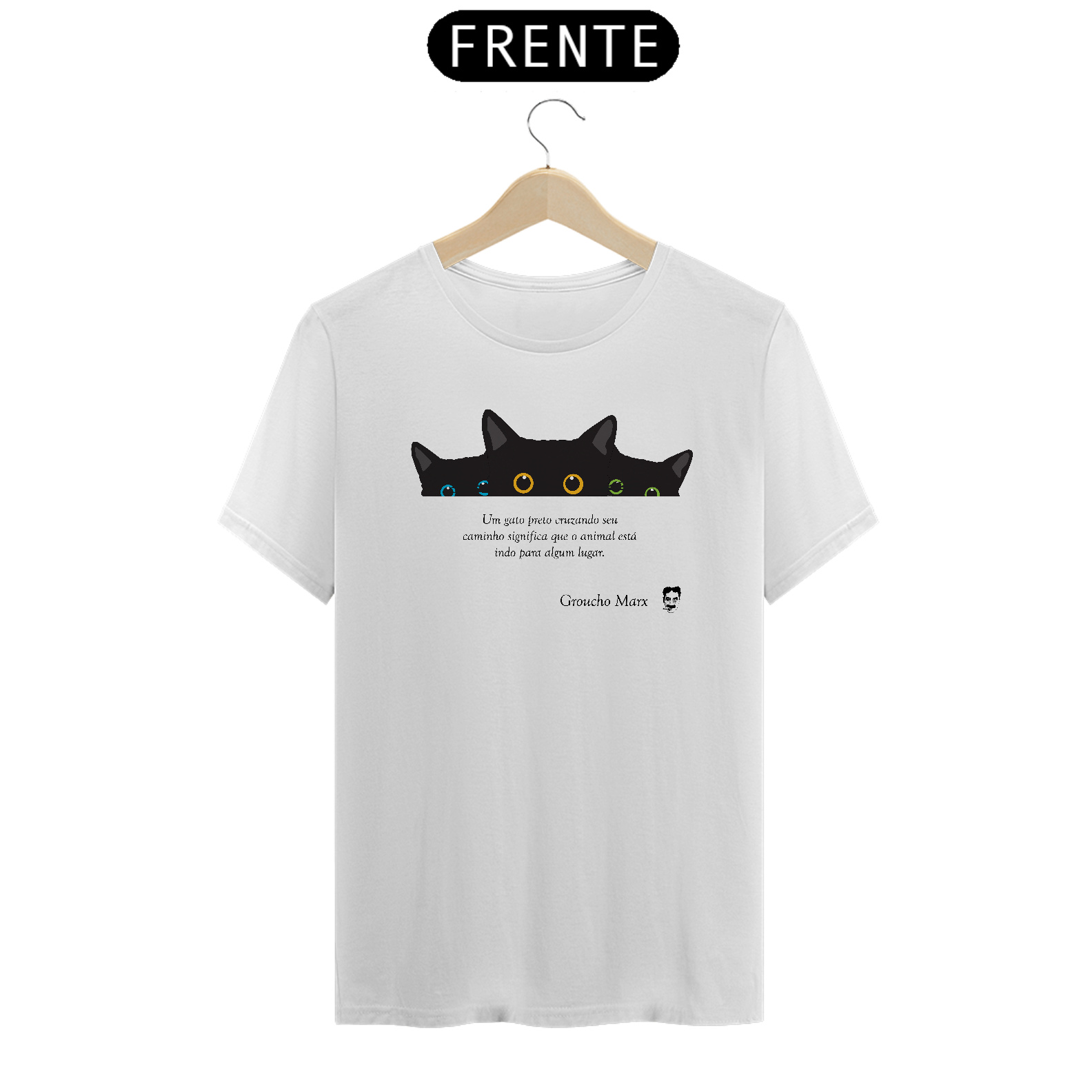 Camiseta Frases - Groucho Marx Gato Preto