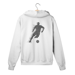 Moleton Futebol Abstrato Branco Ziper