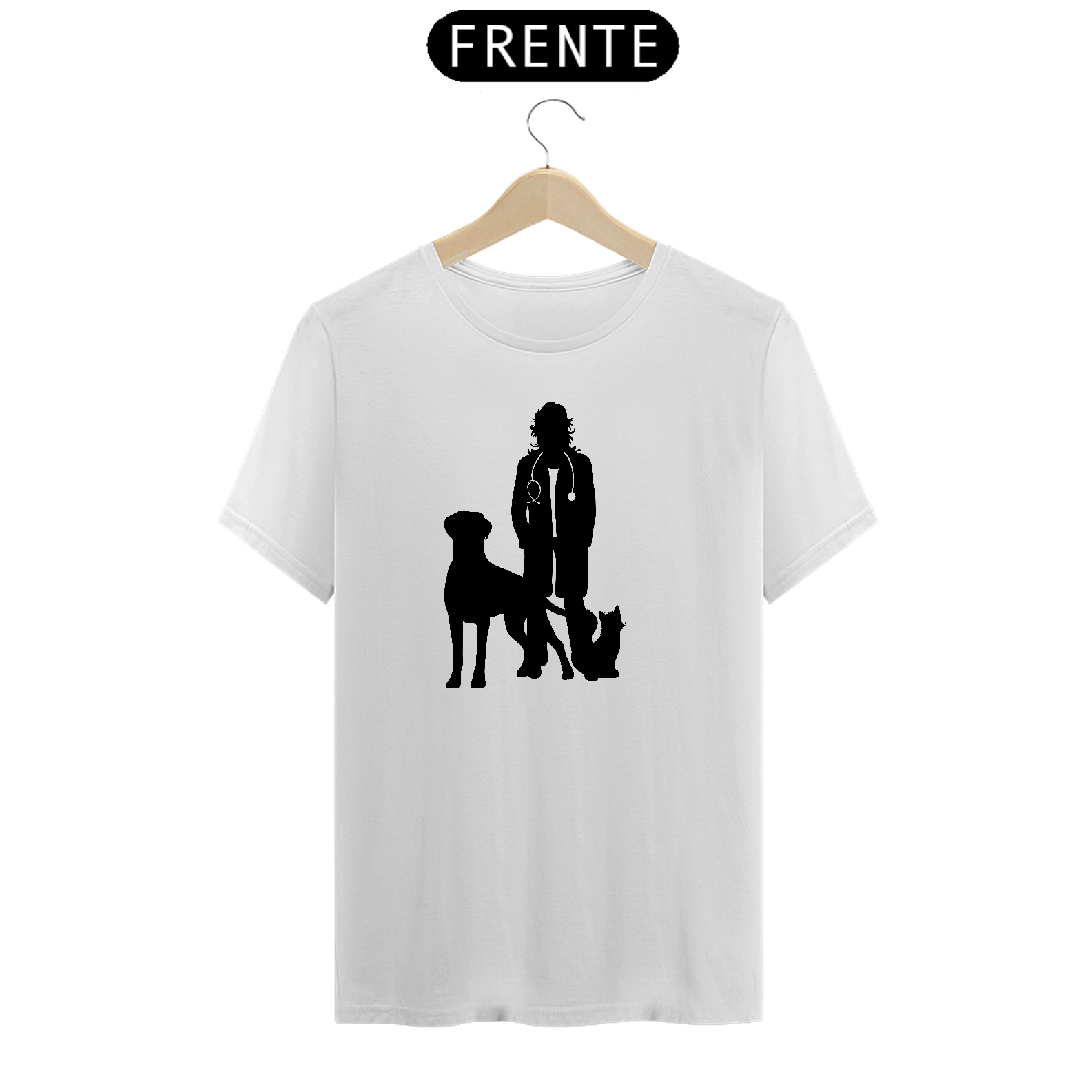 Camiseta Veterinária Cão e Gato Escura