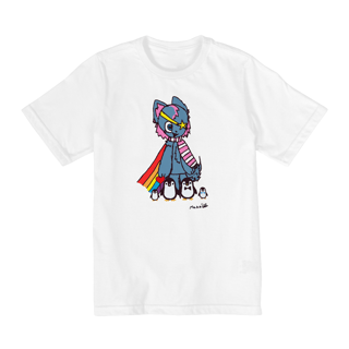 Camiseta da Manú Pinguins Estrela Infantil