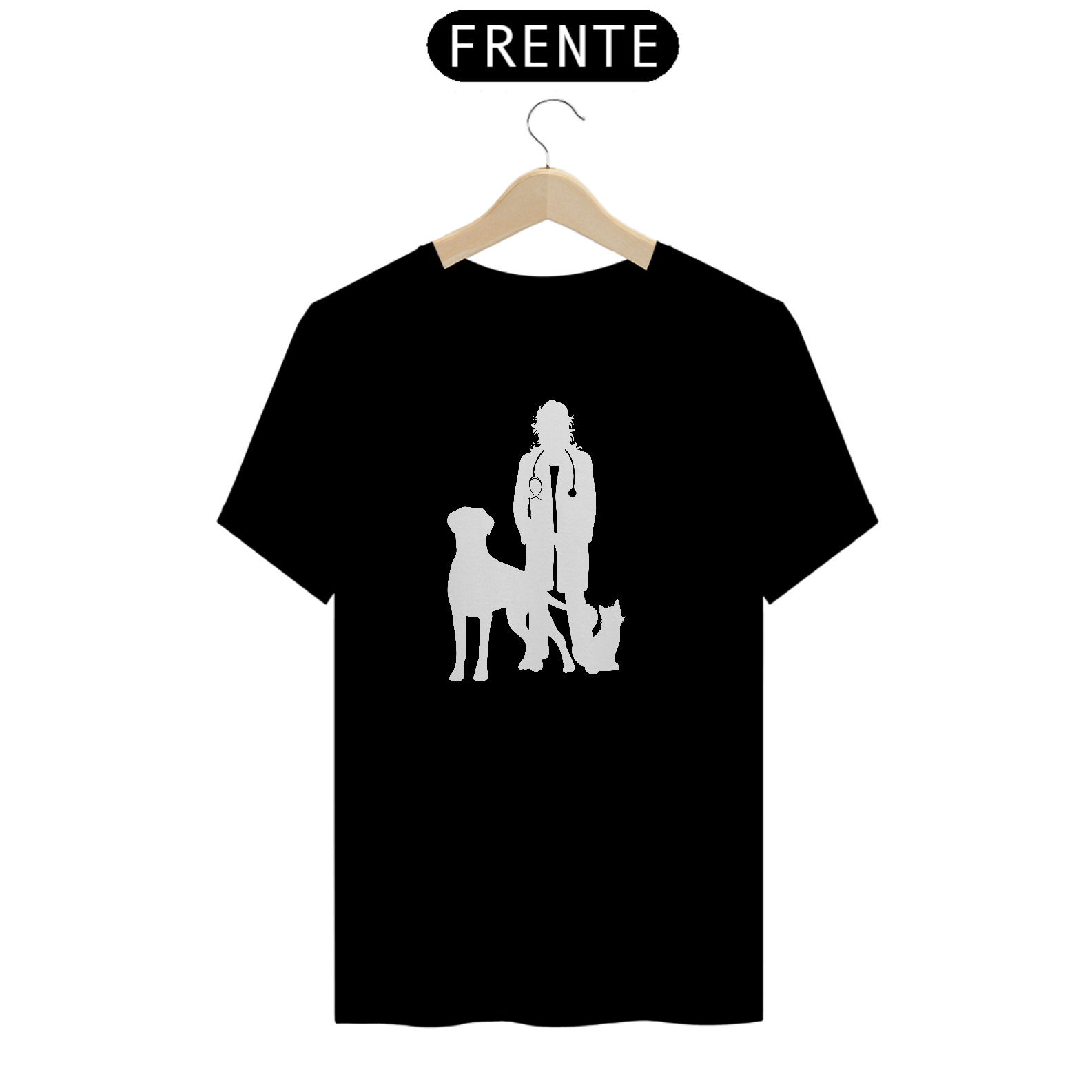 Camiseta Veterinária Cão e Gato Escura