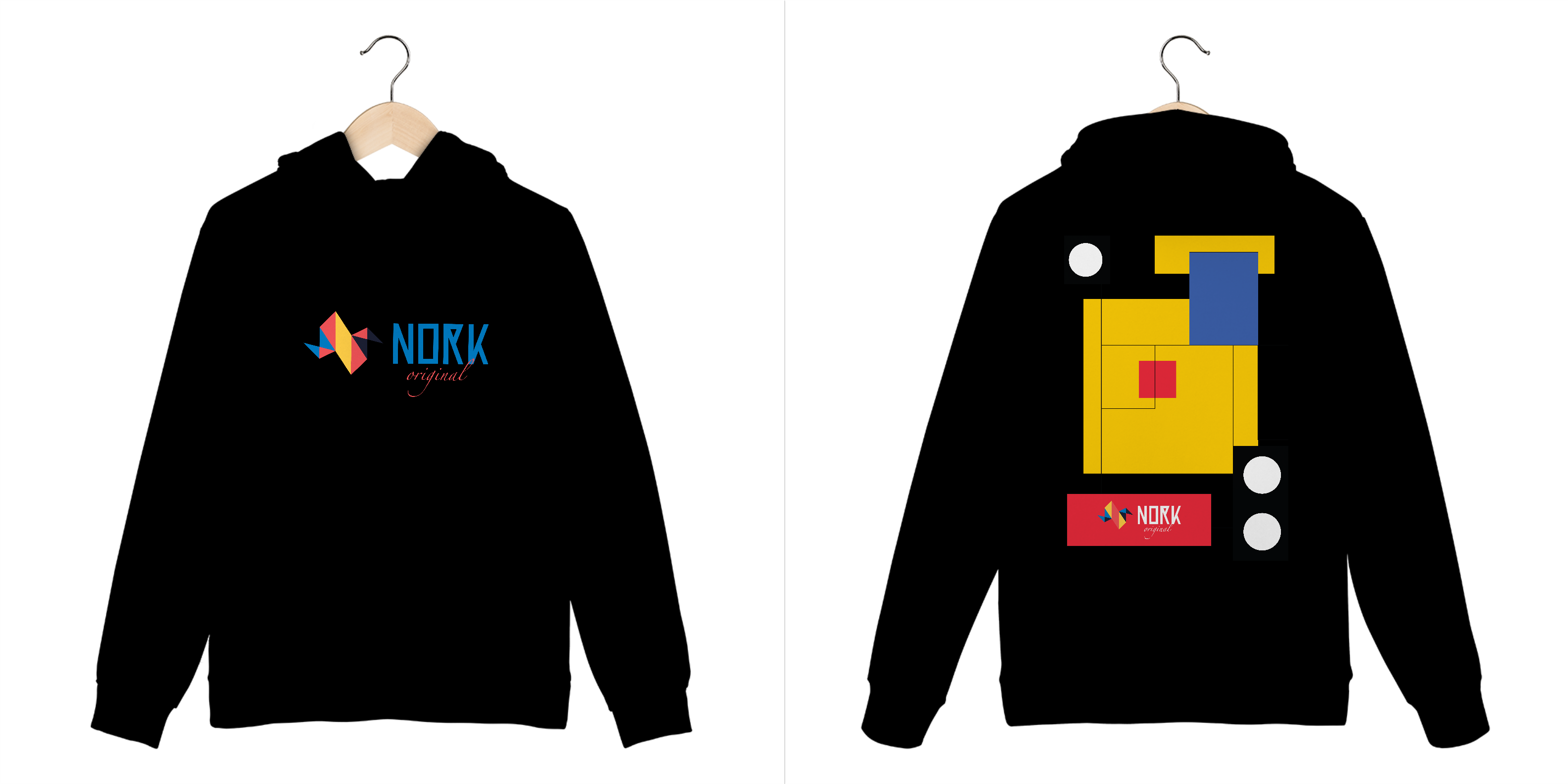 Nome do produto: Casaco Moletom Canguru Nork Original Bauhaus Geometric Colorful