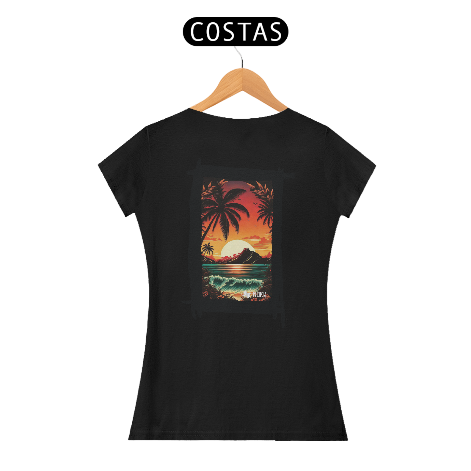 Nome do produto: Camisa Nork Surf Sunset Tropics Baby Look Quality
