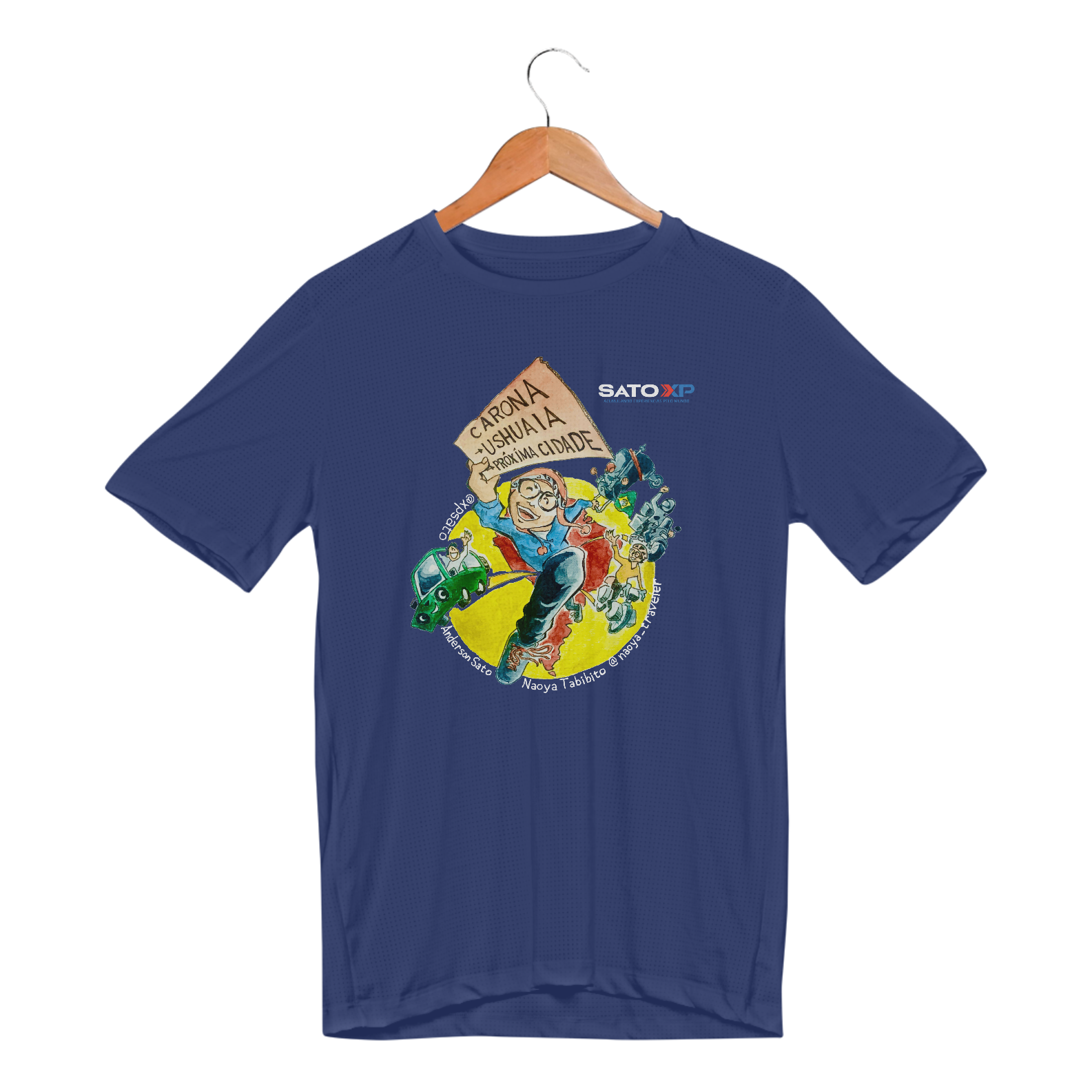 Nome do produto: SatoXP x Naoya – Carona Ushuaia - Camiseta Dry Fit Sport UV Cores Escuras