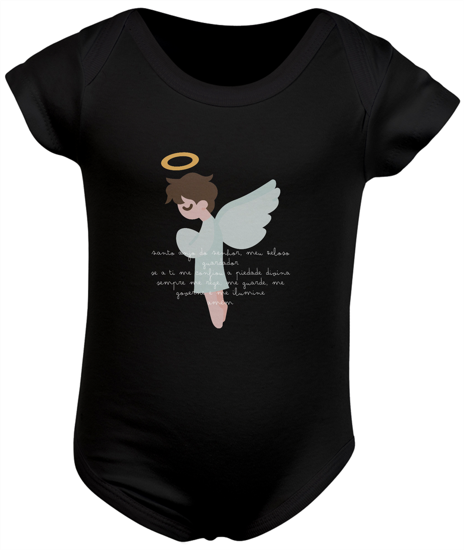 Nome do produto: Body infantil Santo Anjo