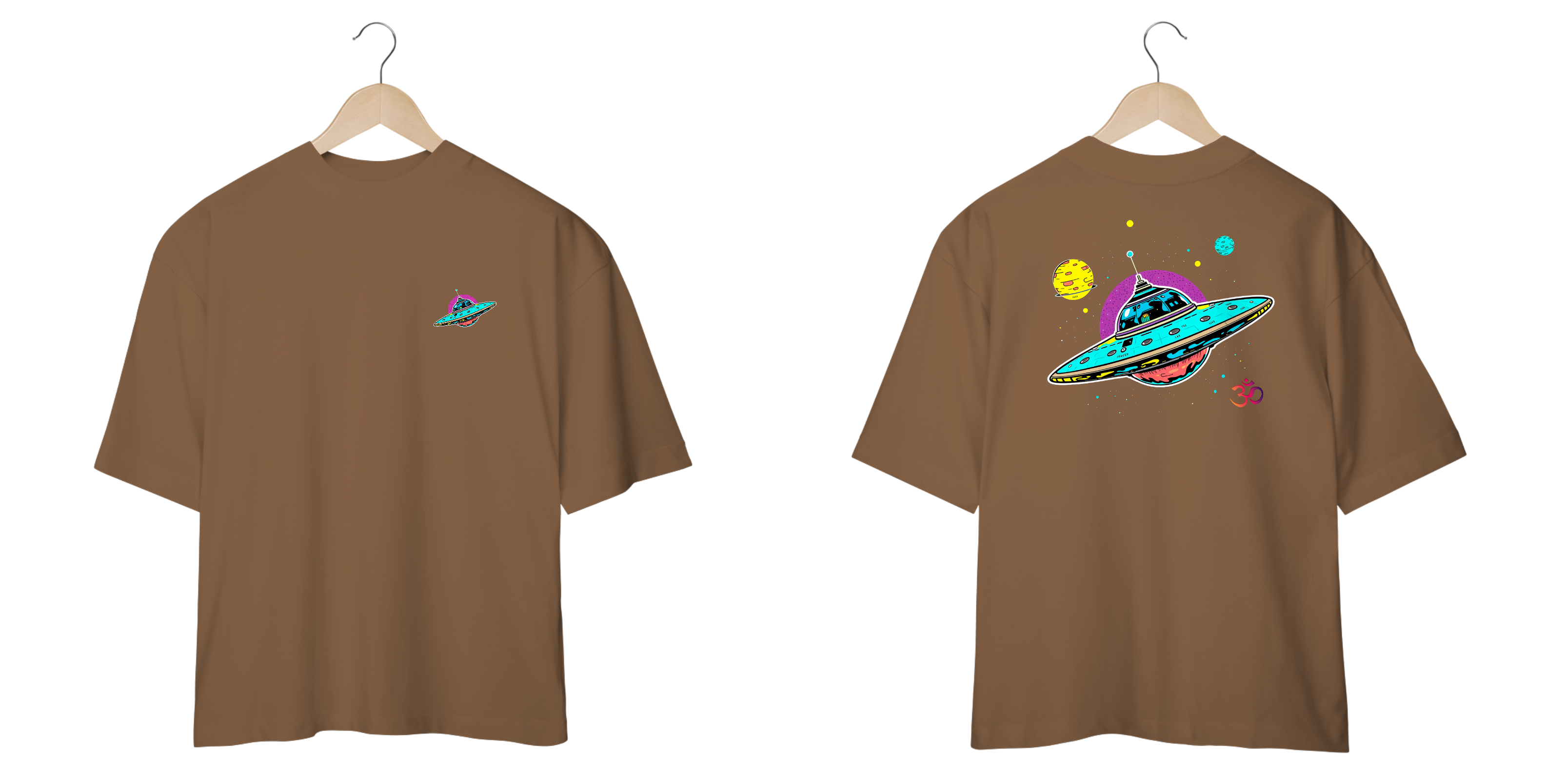 Nome do produto: Camisa Oversized Premium Unissex Nave Espacial Streetwear Rave Psytrance