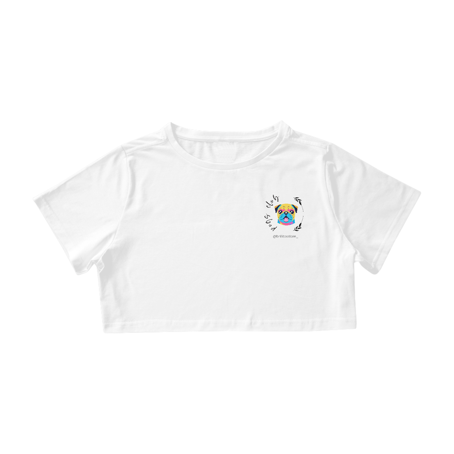 Nome do produto: Cropped - BRANCO - Pugs Club