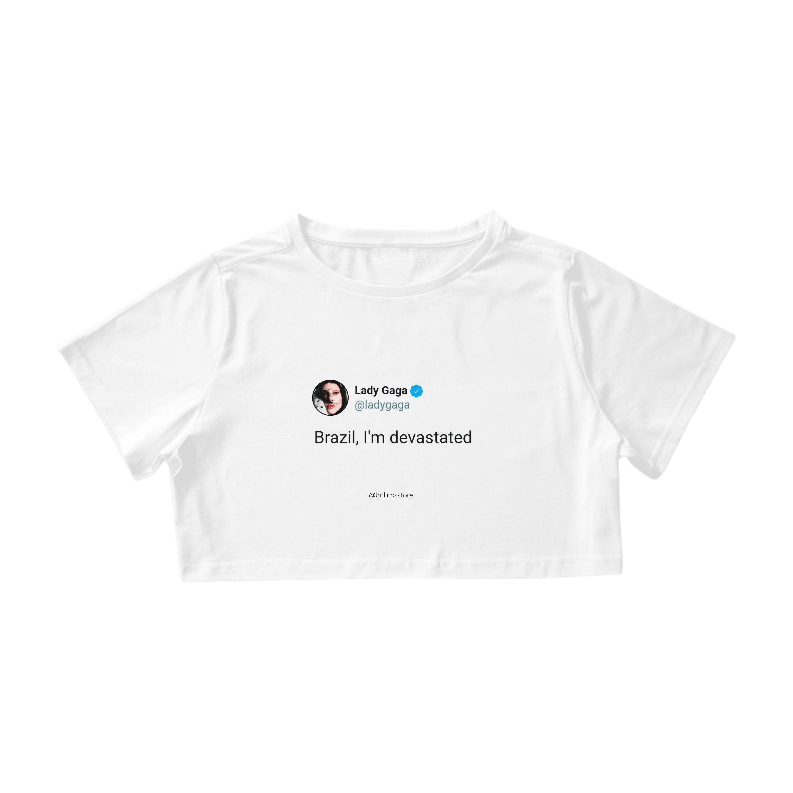 Nome do produto: Cropped - BRANCO - Brazil I\'m Devastated