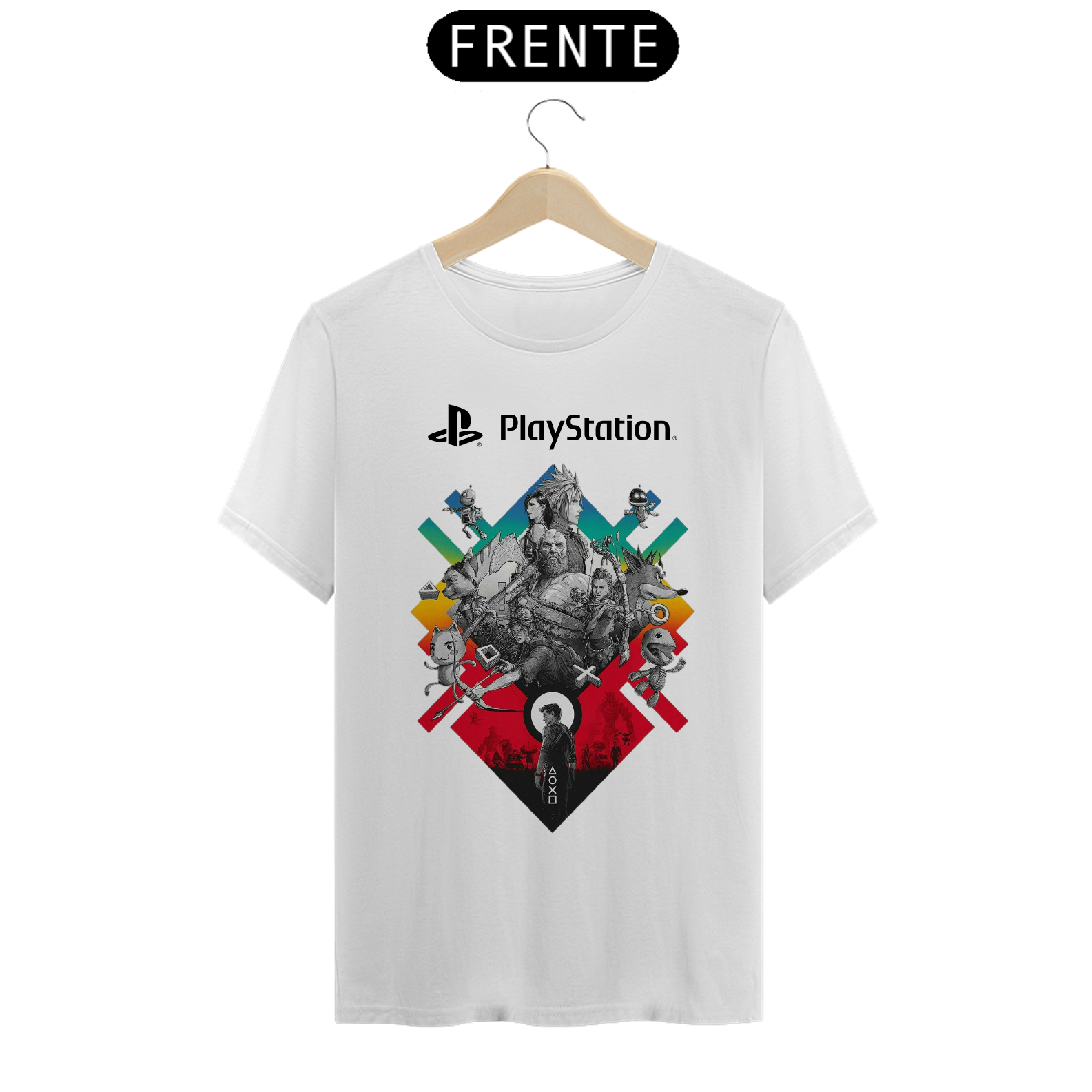 Nome do produto: Camiseta de Personagens da Playstation