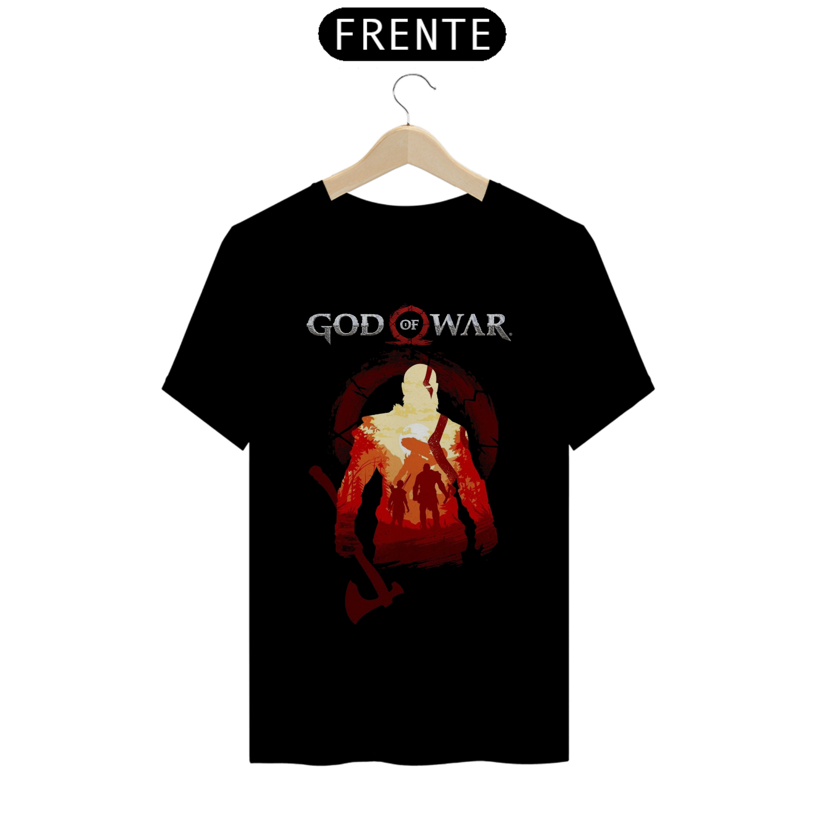 Nome do produto: Camiseta de God of War Kratos e Atreus